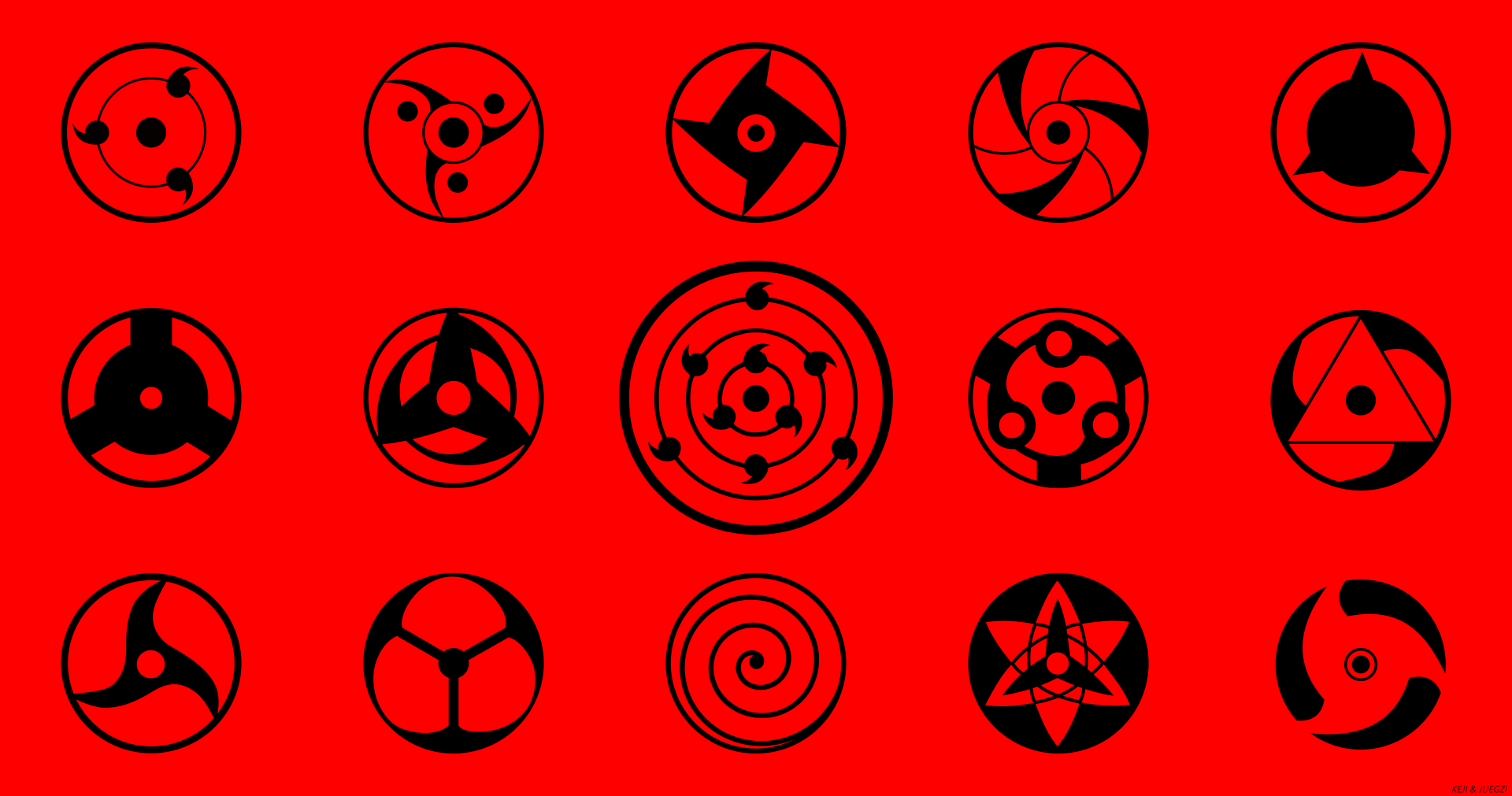 1920x1011 All Sharingans Flat Style