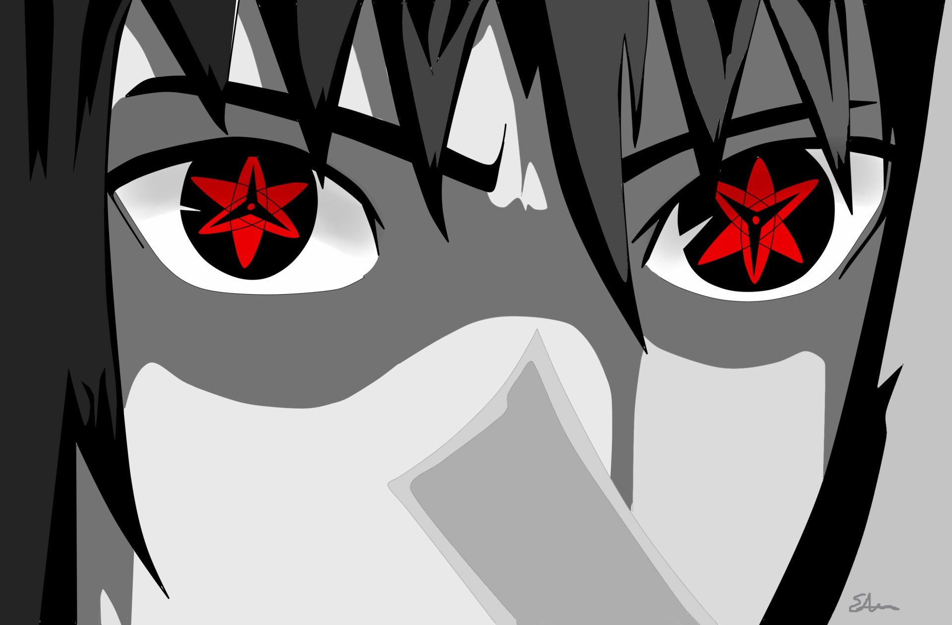 1920x1260 HD Sasuke Uchiha Mangekyō Sharingan Wallpaper