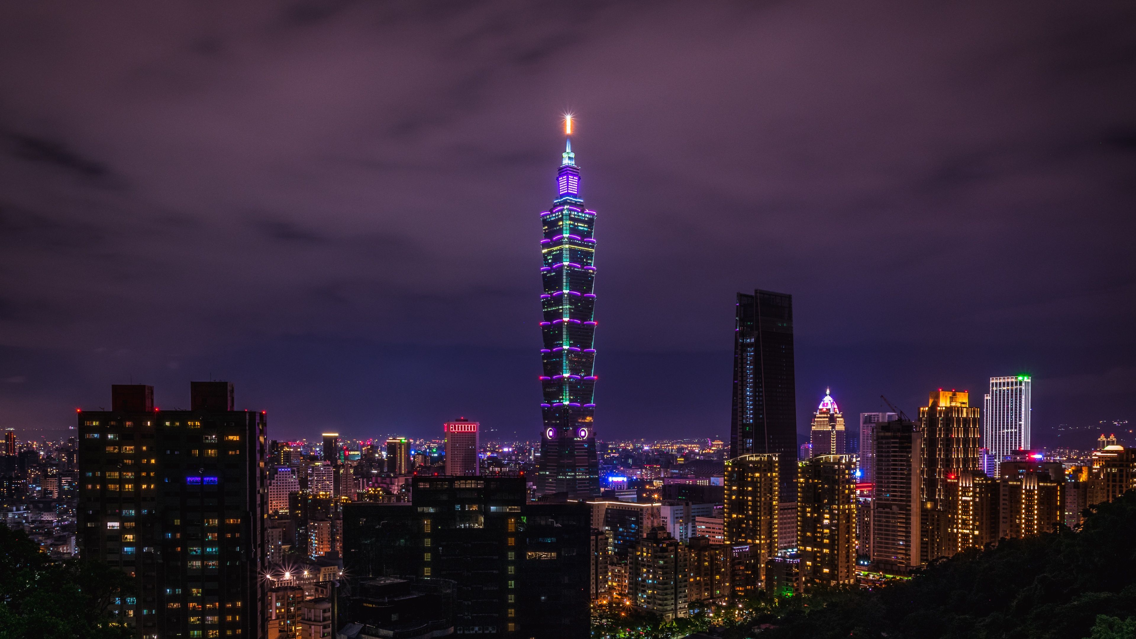 3840x2160 Taipei 101 Wallpaper 4K, City Skyline, Skyscraper