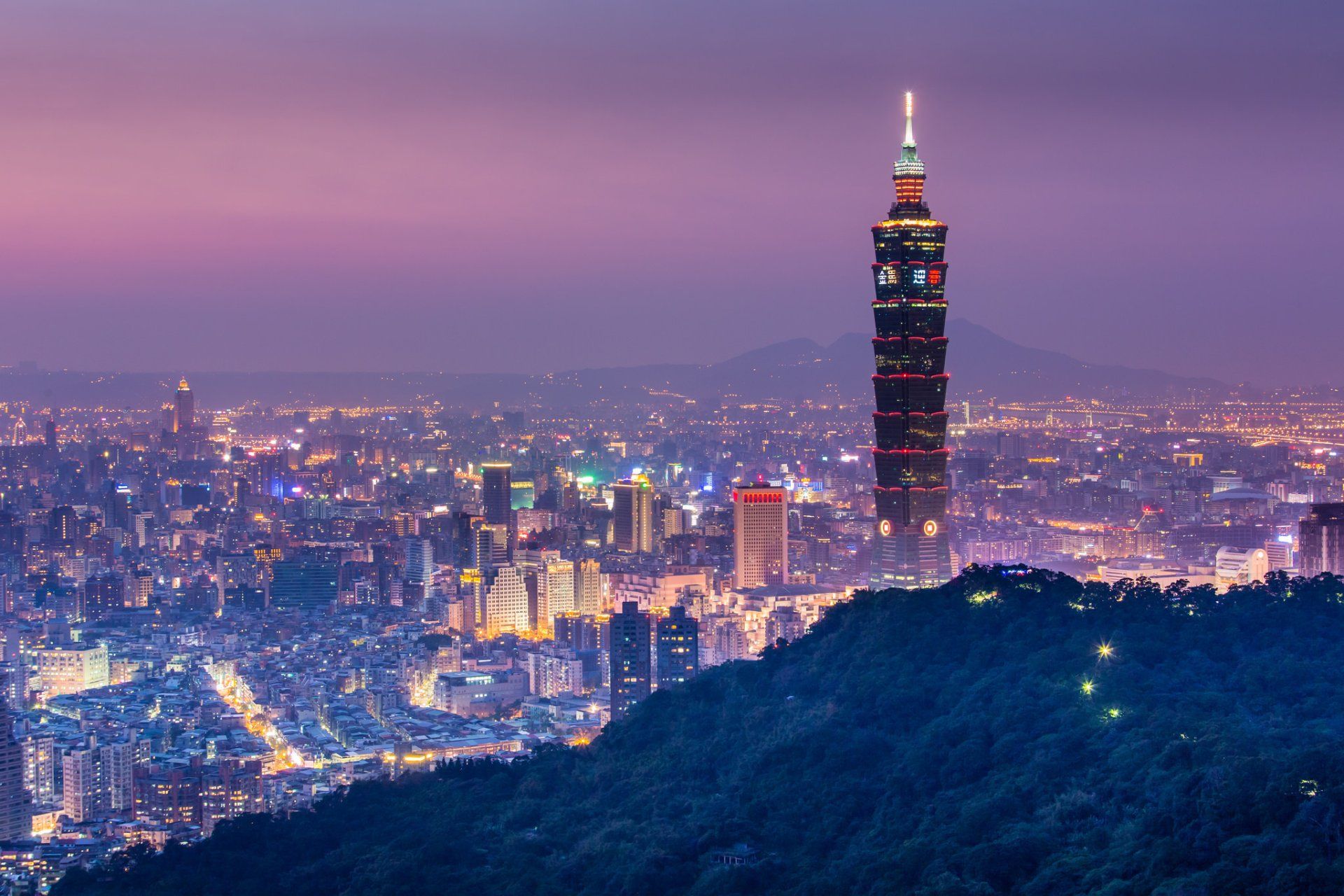 1920x1280 HD Wallpaper: Taipei 101 Cityscapex1365