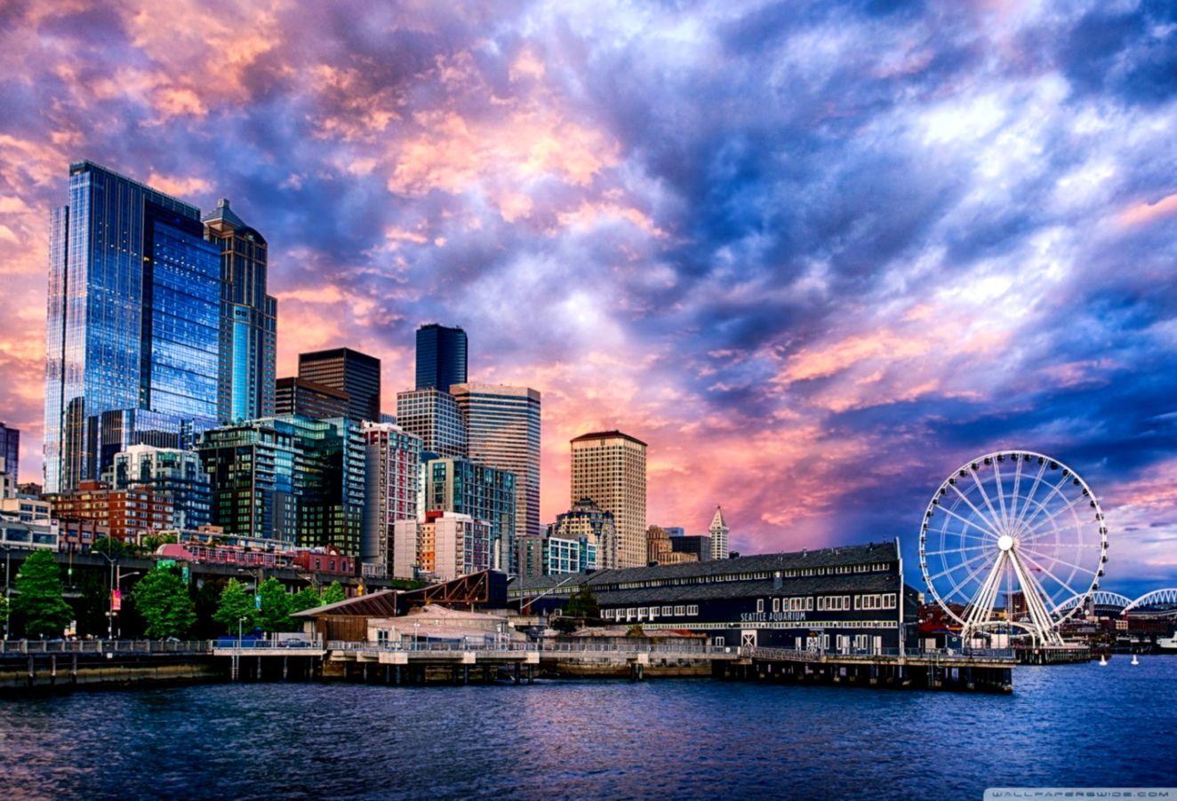 1324x902 Seattle Great Wheel Washington Usa ❤ 4k HD Desktop