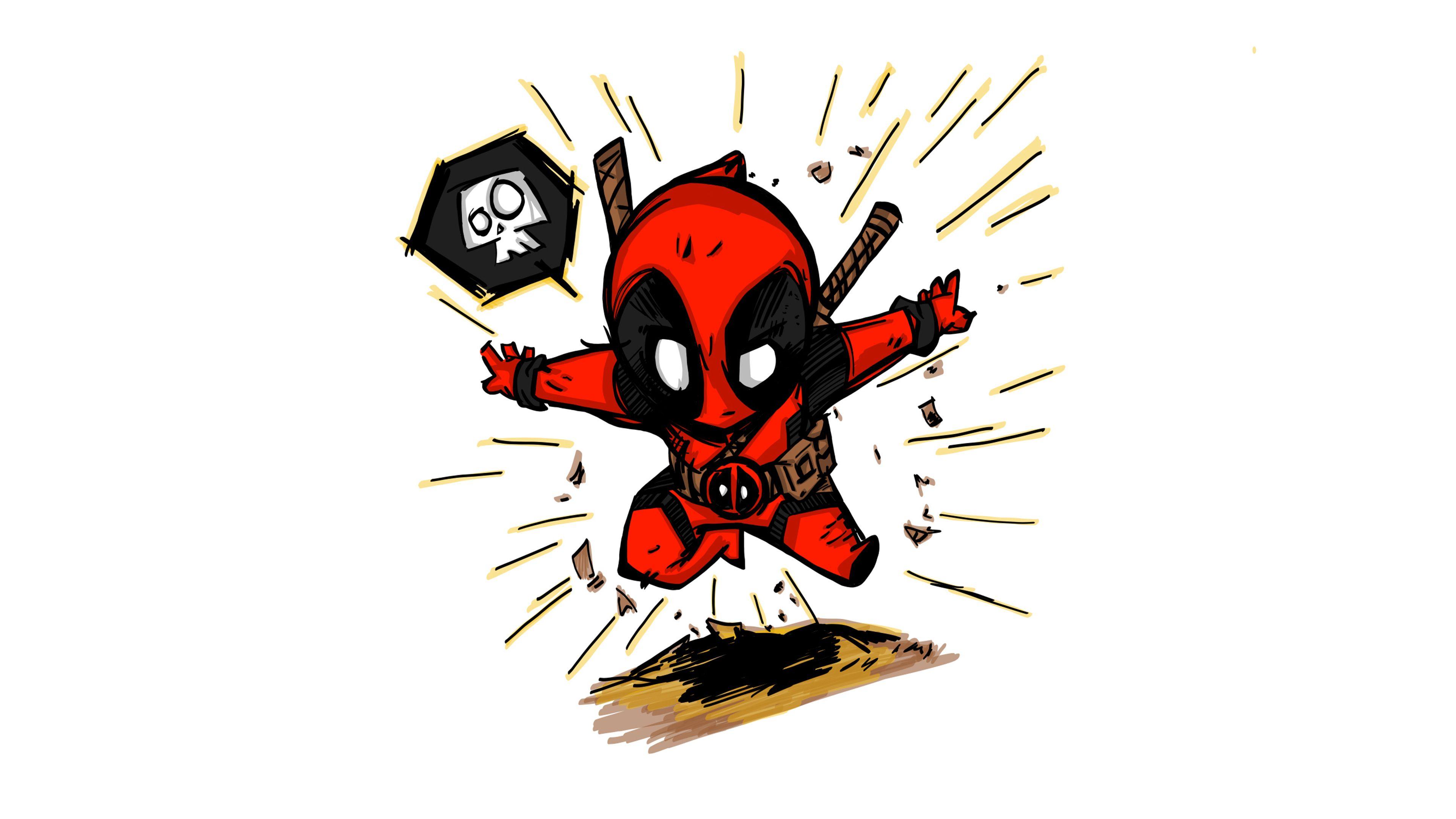 3840x2160 Deadpool Cartoon Wallpaper