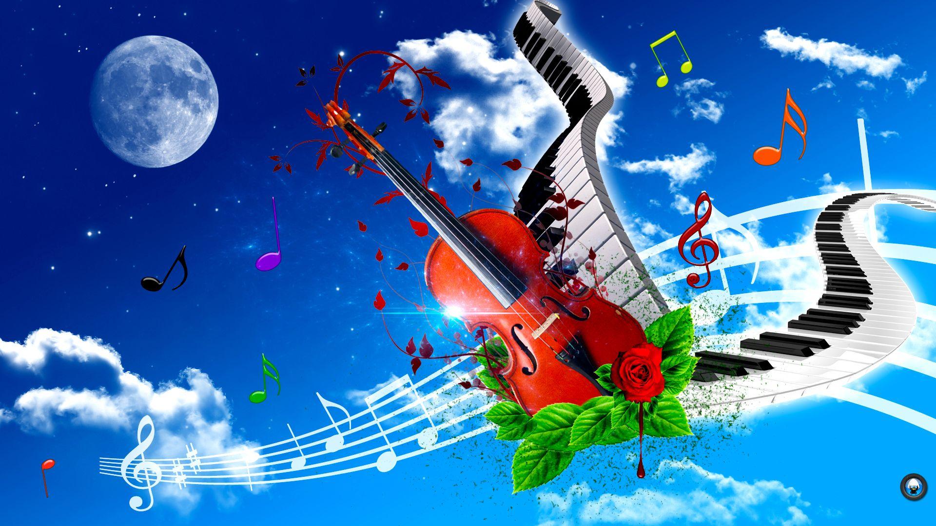 1920x1080 Piano and Violin Wallpaper