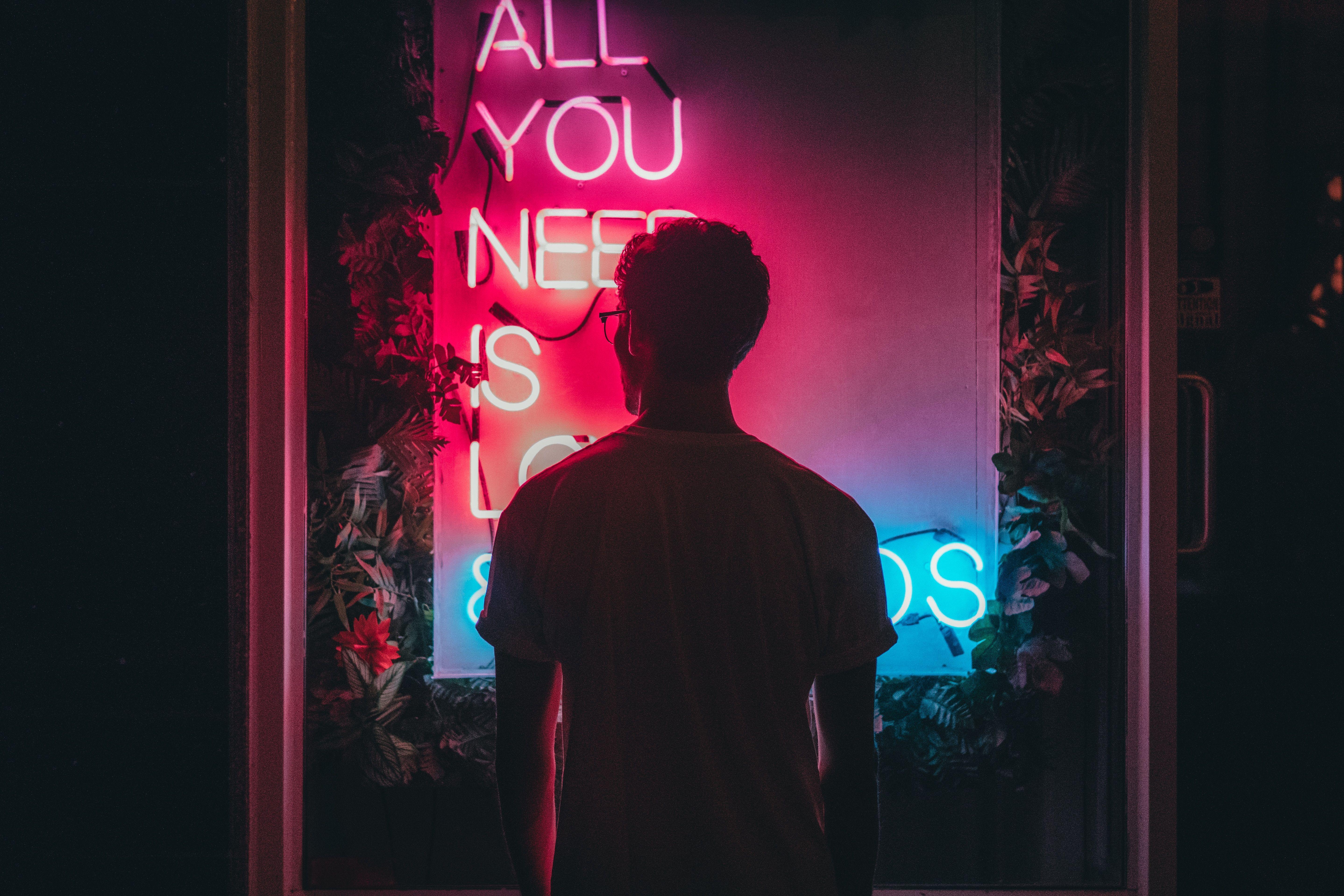 5755x3837 4k resolution neon wallpaper hd: Love Neon Sign Wallpaper