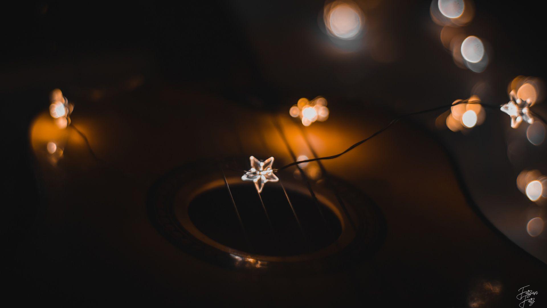 1920x1080 Guitar Under Stars Wallpaper Free Photo