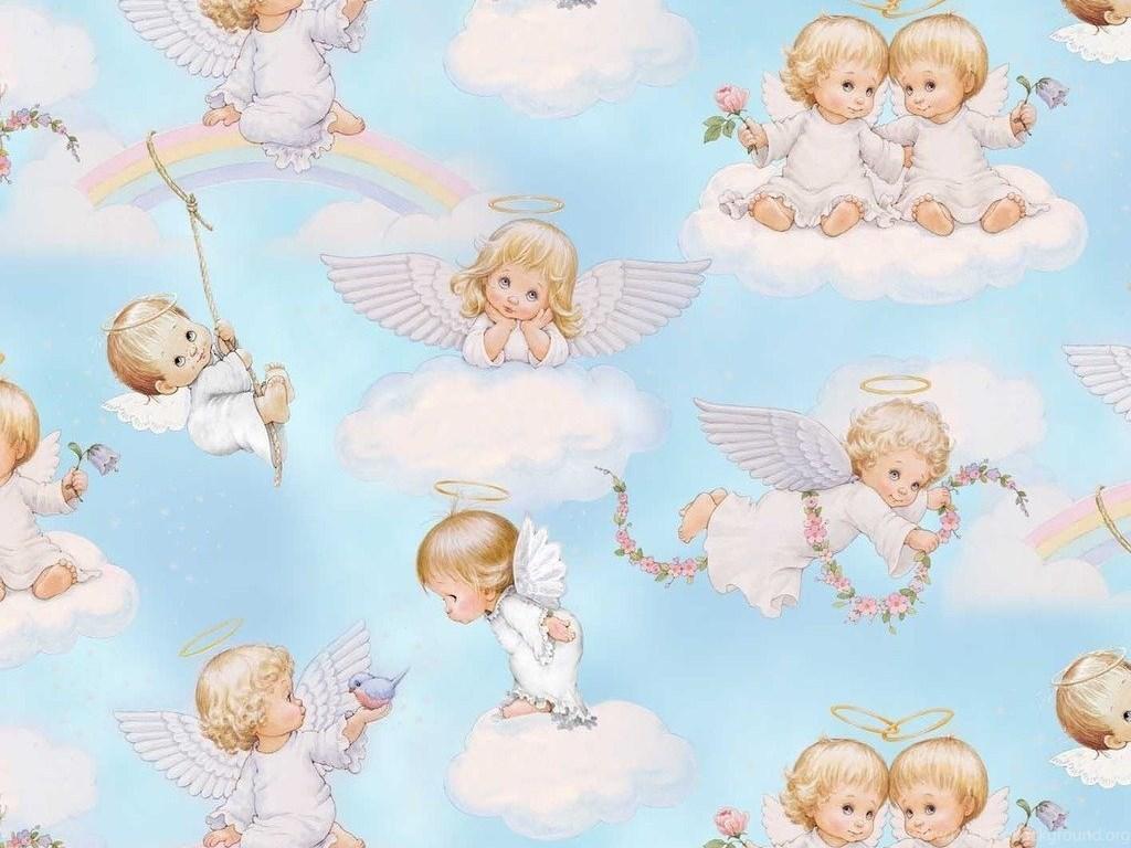 1024x768 Baby Angels Wallpaper
