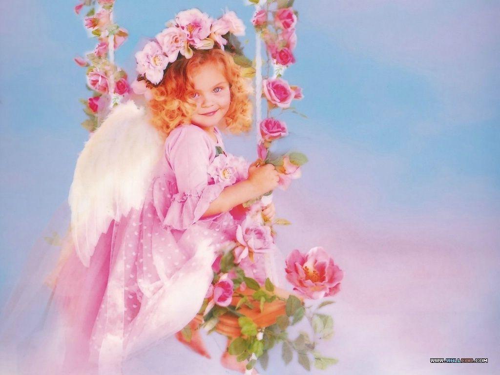 1024x768 Baby Angels Wallpaper