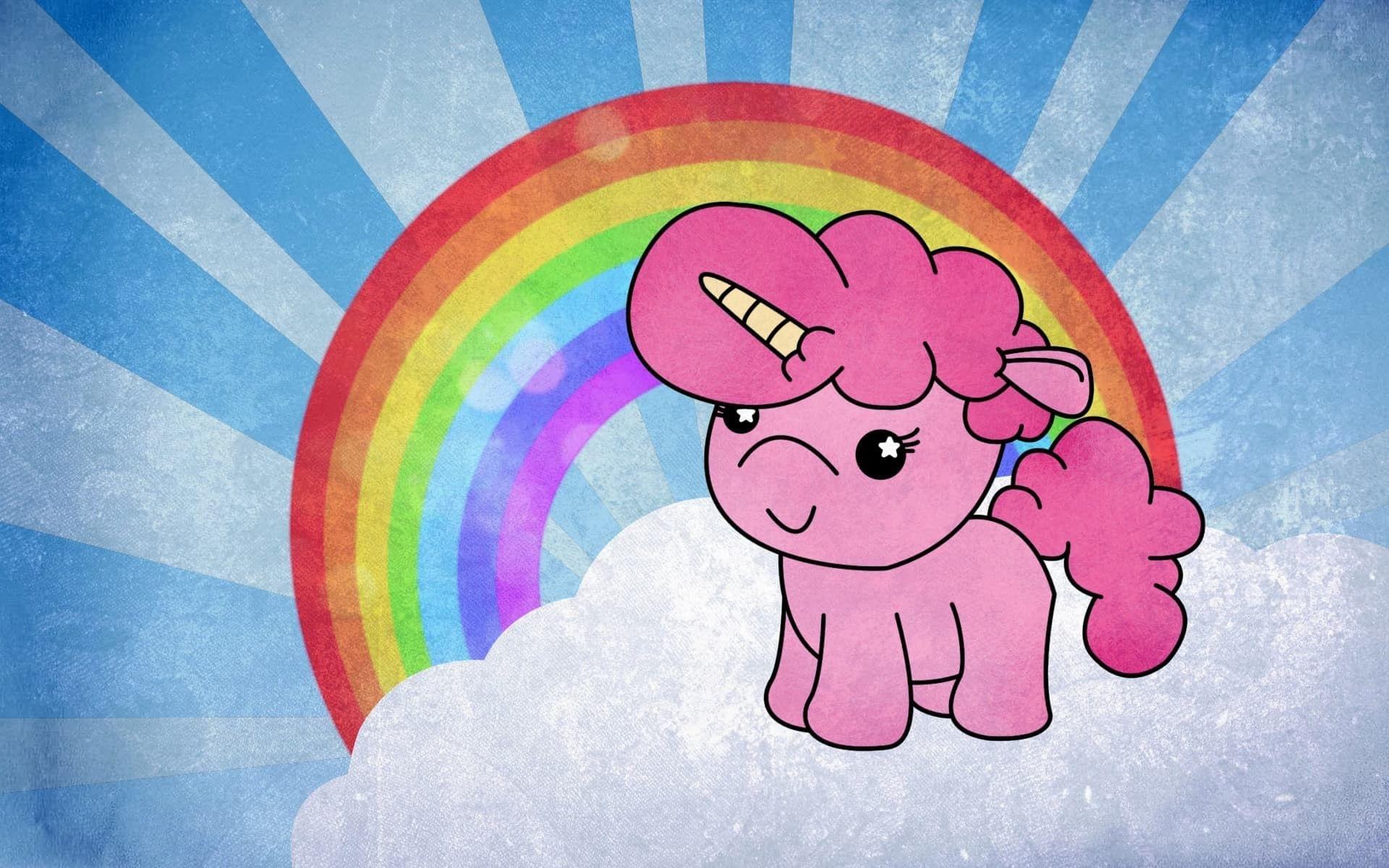 1920x1200 Pink Fluffy Unicorn Dancing On Rainbow Fluffy Unicorn Desktop HD Wallpaper