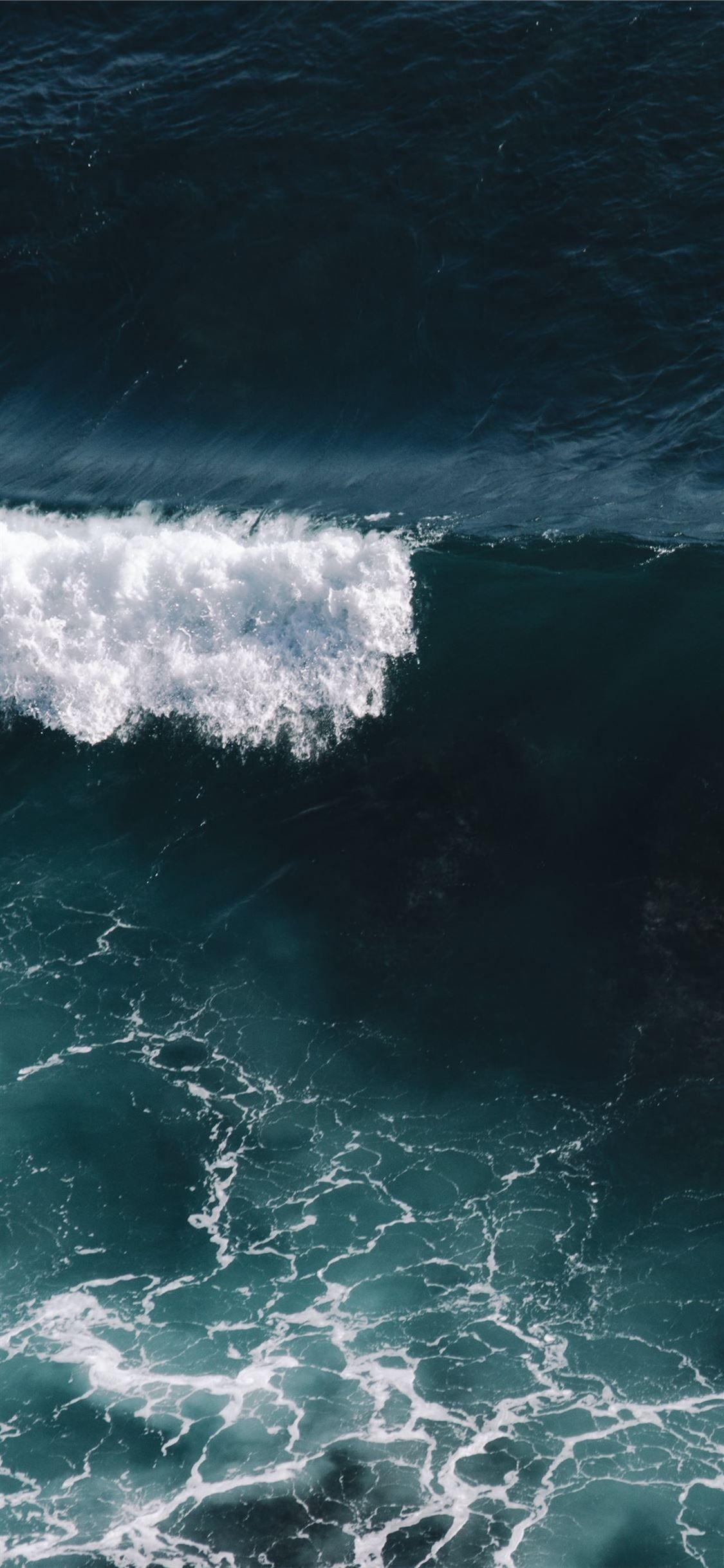 1125x2436 aerial view of ocean waves iPhone X Wallpaper Free Download
