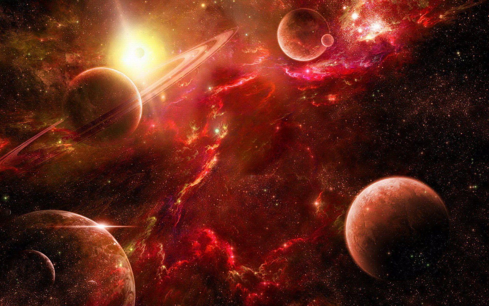 1920x1200 Red Space Wallpaper