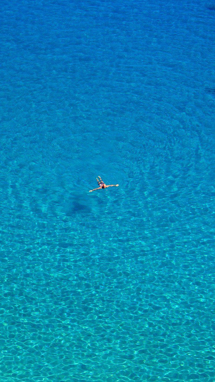 750x1334 iPhone7 wallpaper. ocean sea blue swim vacation simple wave