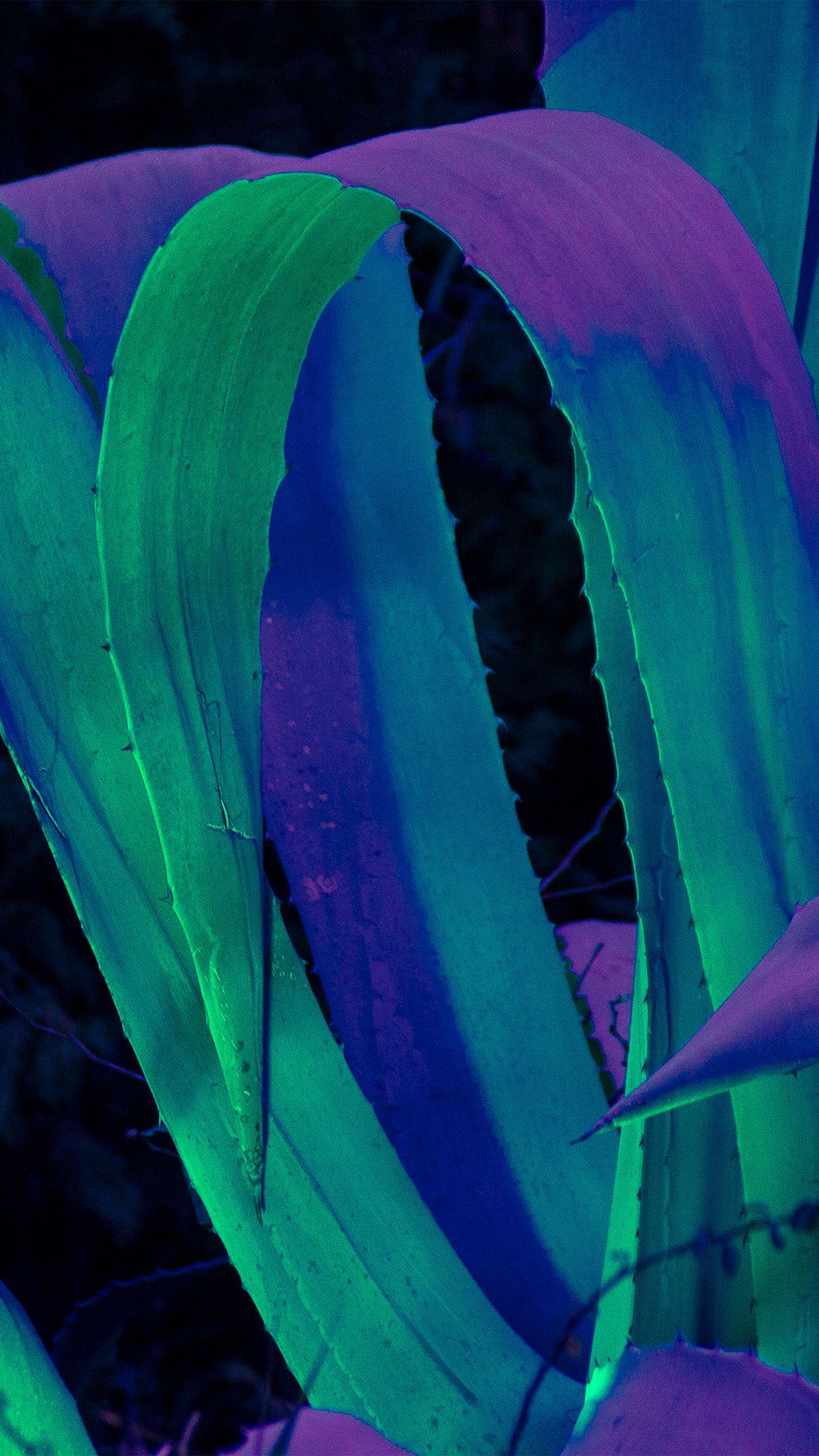 1242x2208 iPhone X wallpaper. leaf blue purple green flower pattern background