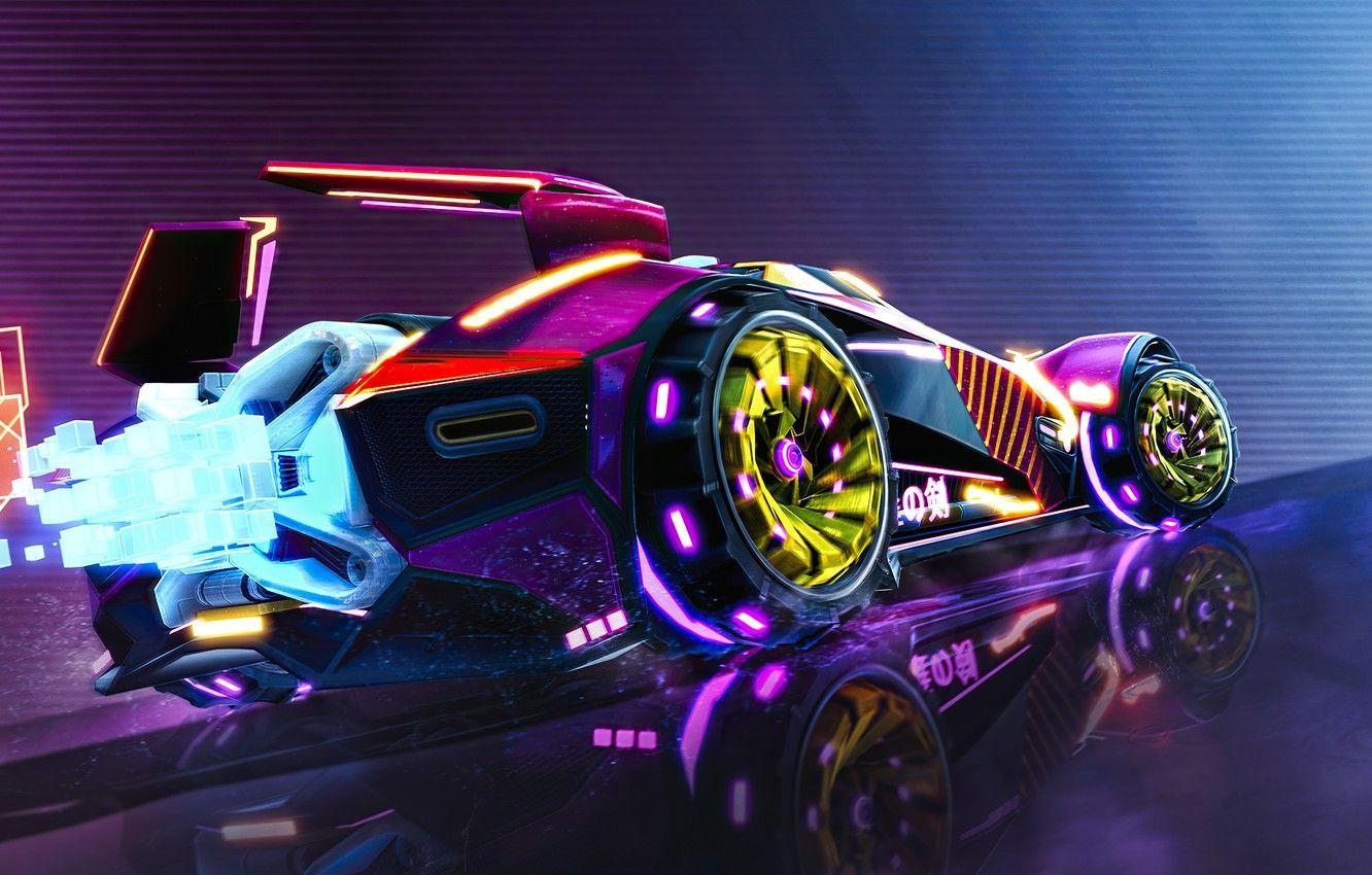 1332x850 Wallpaper car, neon, fast, super car, rocket league image for desktop, section игры