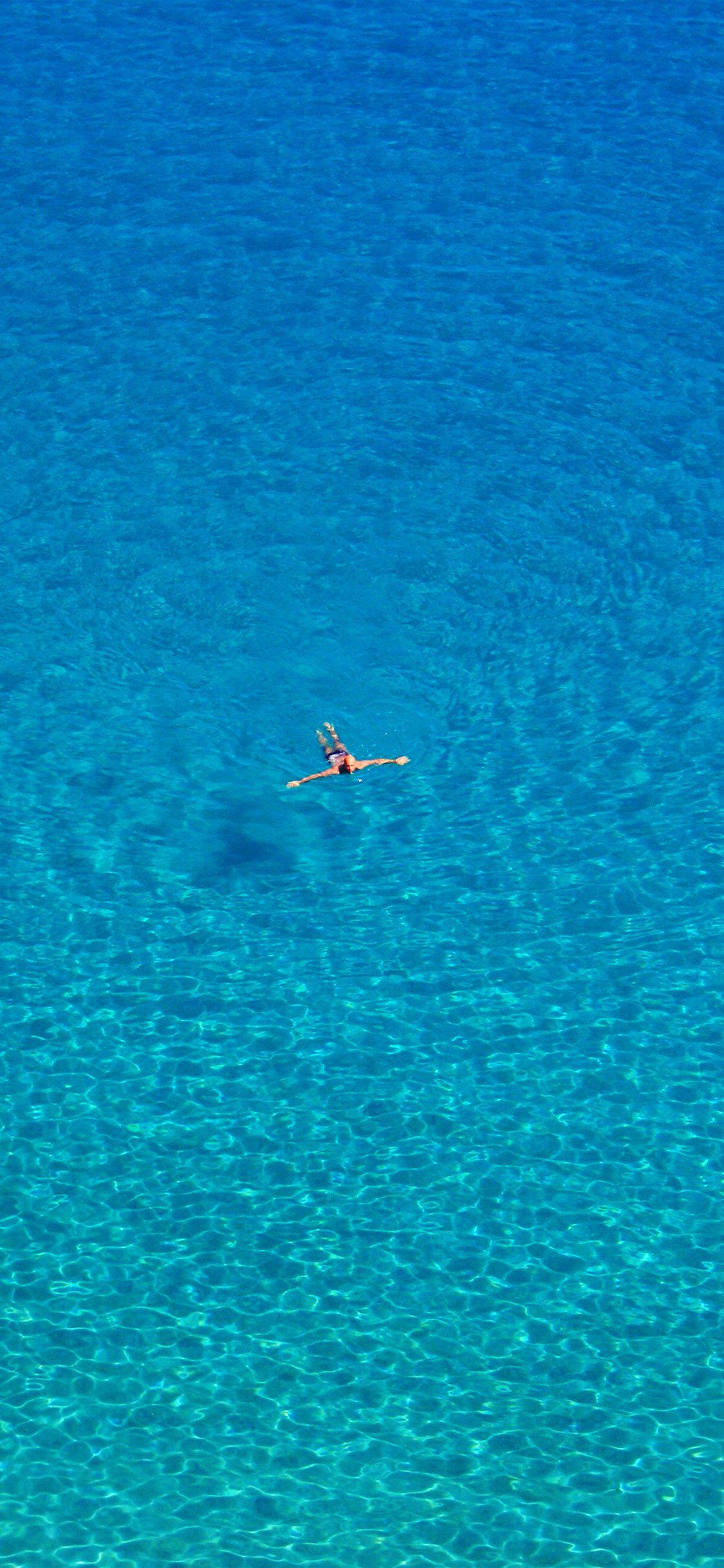 1125x2436 iPhone X wallpaper. ocean sea blue swim vacation simple wave