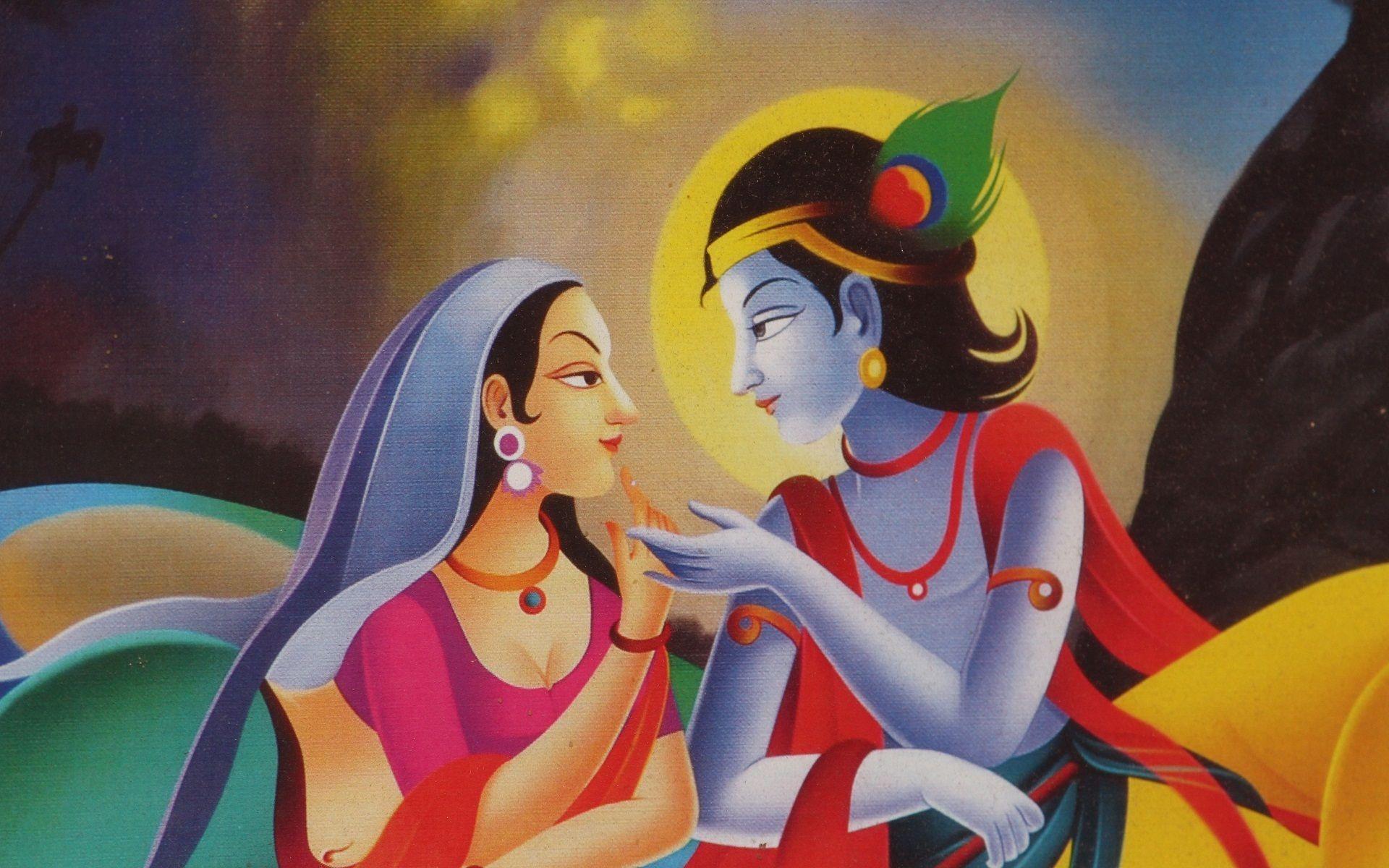 1920x1200 Shri Krishna And Radha Most Beautiful Painting Poster Beautiful Paintings Of Lord Krishna And Radha Wallpaper & Background Download