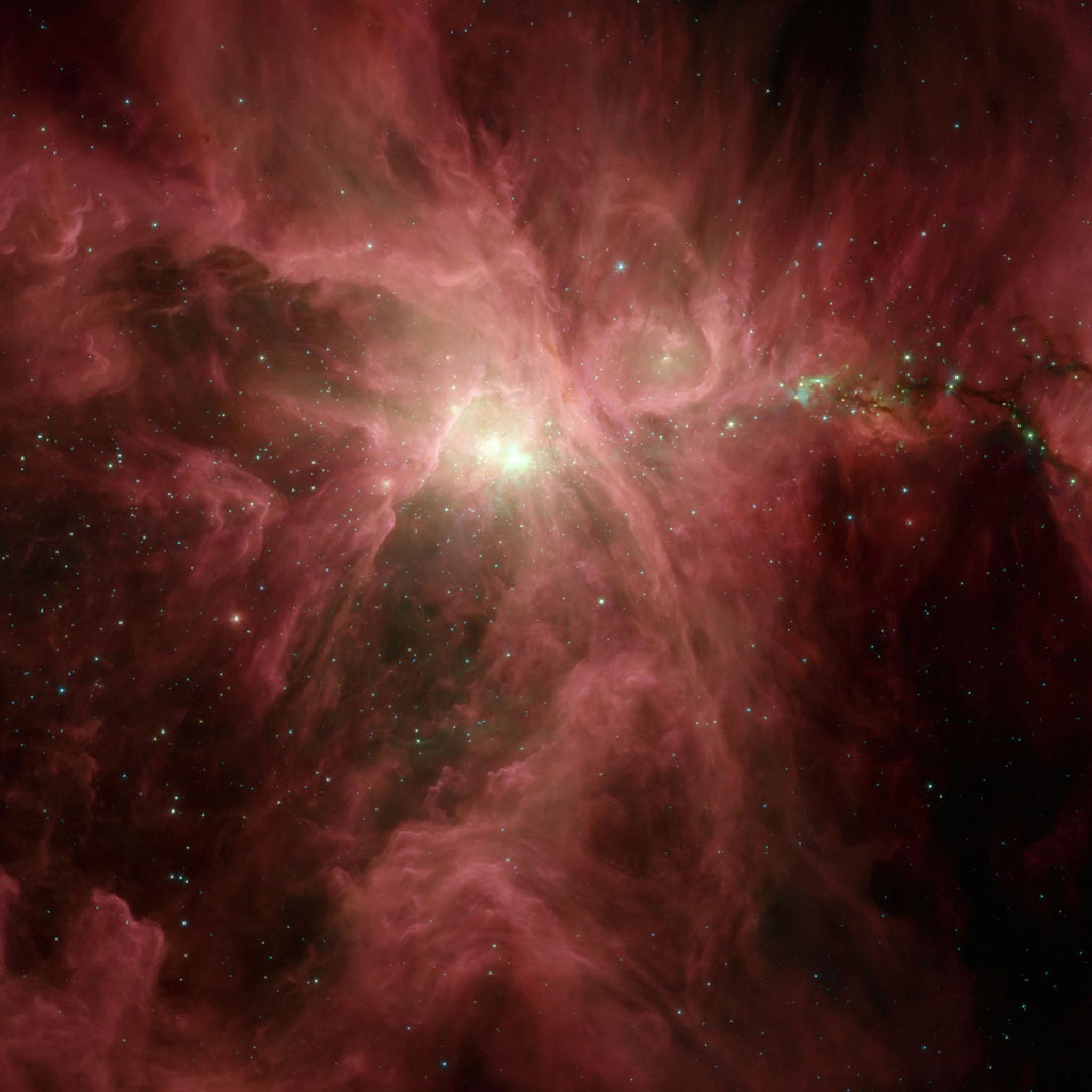 2048x2048 Space Nebula From Spitzer Space Telescope iPhone HD Wallpaper Free