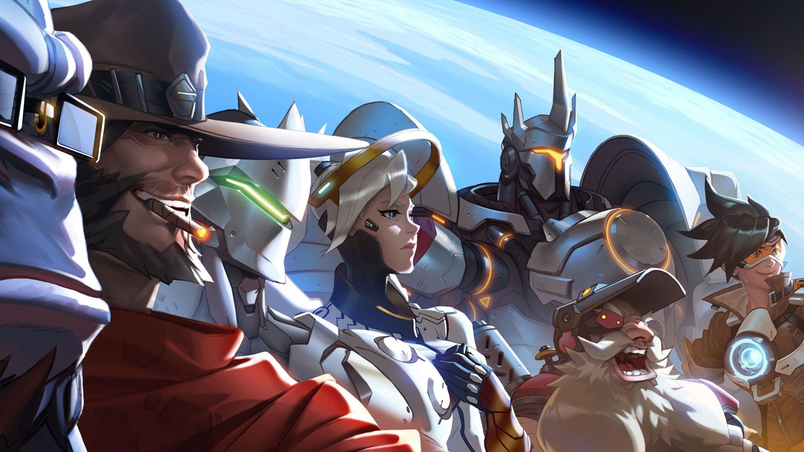 2560x1440 McRee (Overwatch), Torbjörn (Overwatch), Reinhardt (Overwatch), Overwatch, Tracer (Overwatch), Mercy (Overwatch), Genji (Overwatch) Wallpaper HD / Desktop and Mobile Background