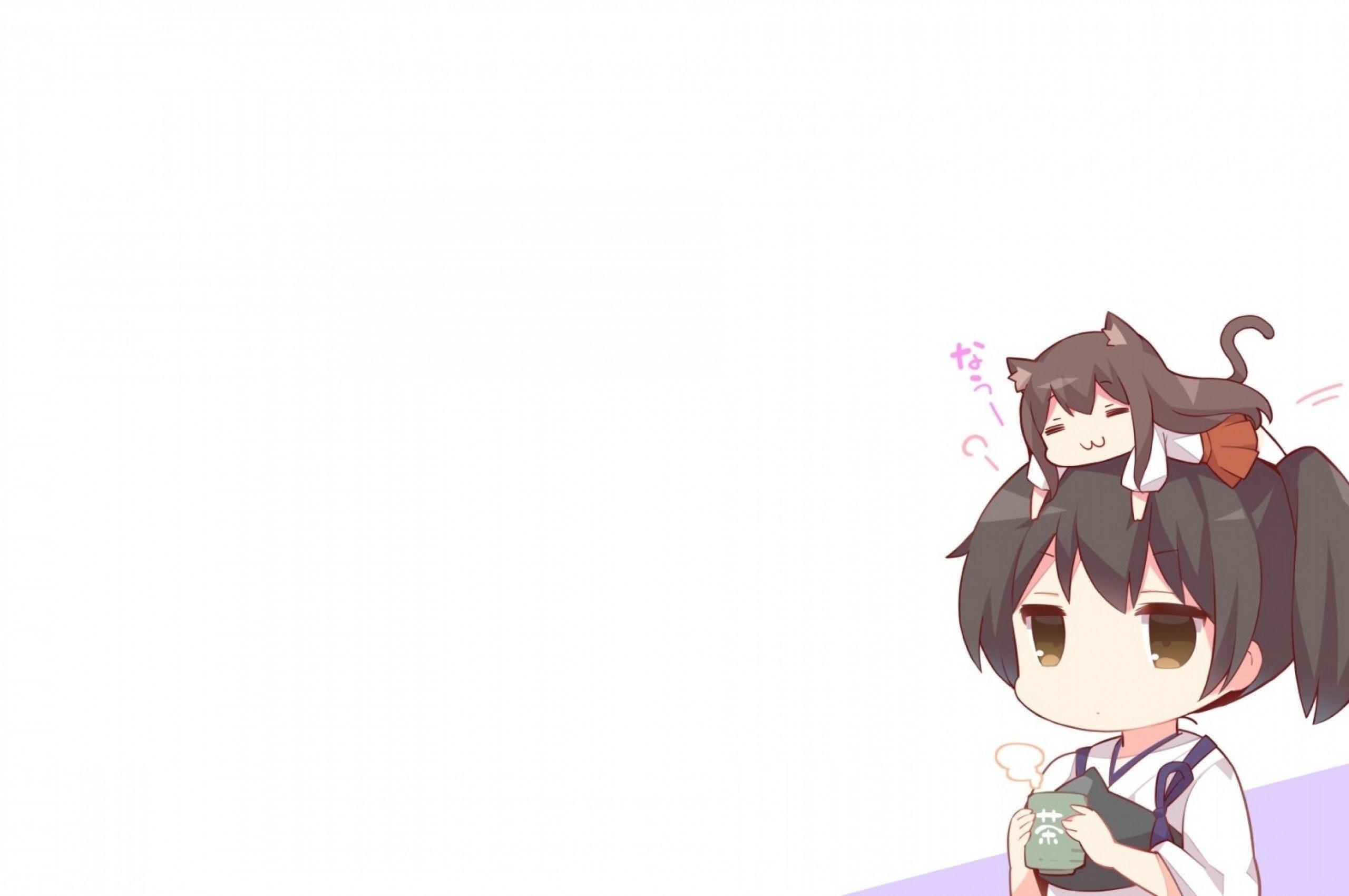 2560x1700 Anime Girls Chibi Cute Animal Ears Tea Short Hair Anime Wallpaper Laptop HD Wallpaper