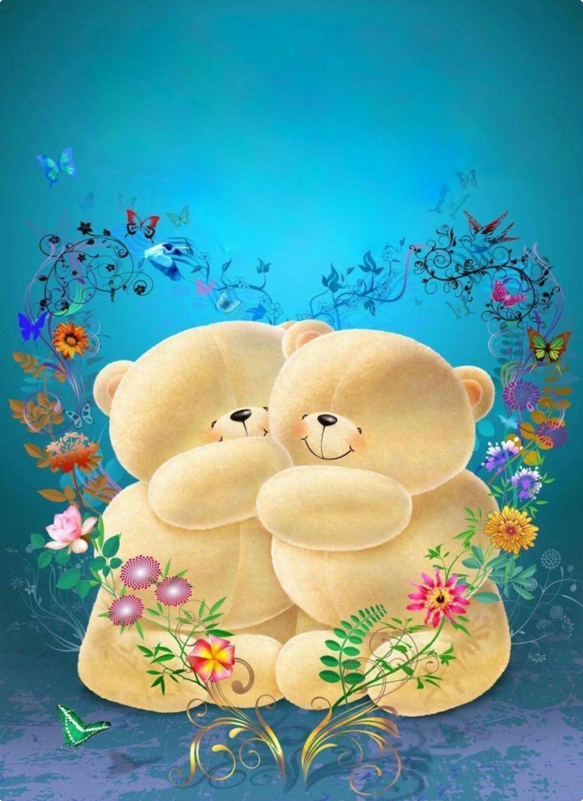 1200x1649 Blue Wallpaper Cute Friendship Teddy Bear