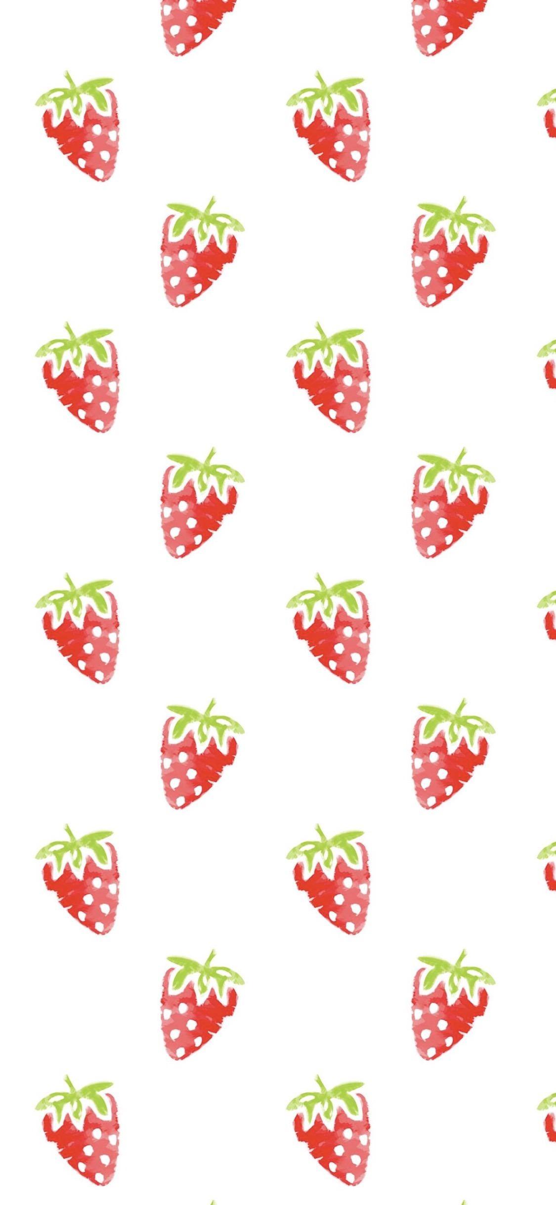 1125x2436 Pattern Illustration Fruit Strawberry Red Women Friendly. Wallpaper.sc IPhoneXS