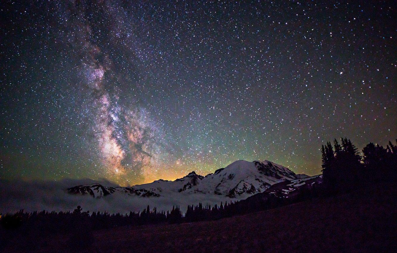 1332x850 Wallpaper space, stars, landscape, night, space, the milky way image for desktop, section космос