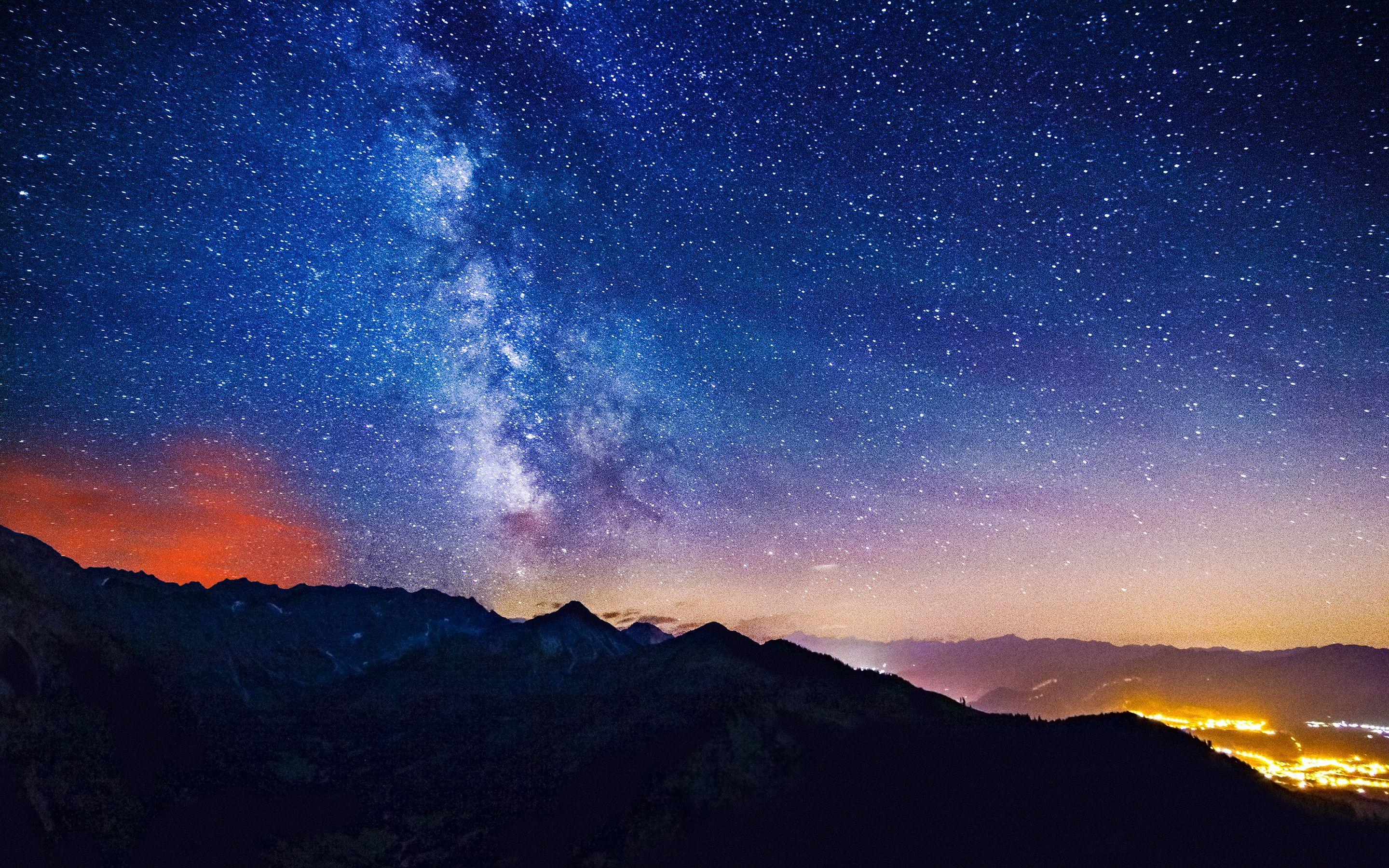 2880x1800 Milky Way Mountains : HD Wallpaper. Night sky wallpaper, Star wallpaper, Beautiful wallpaper