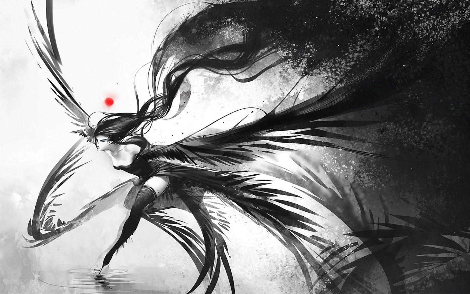 1600x1000 Black Angel Wallpaper
