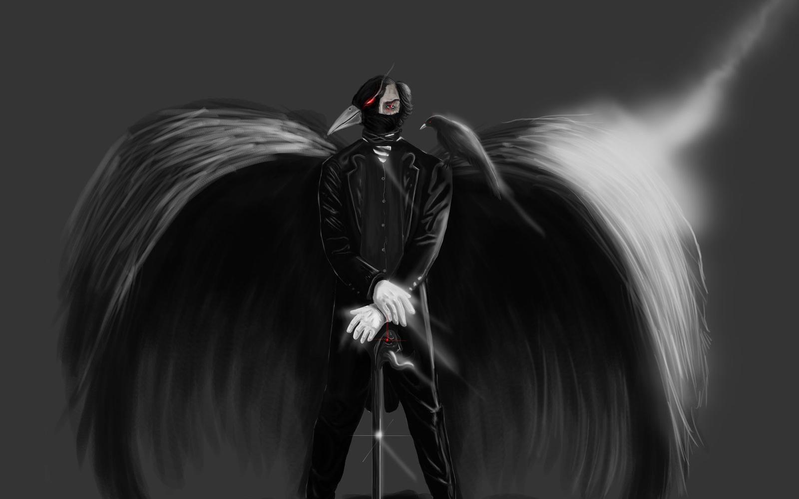 1600x1000 Black Angel Wallpaper