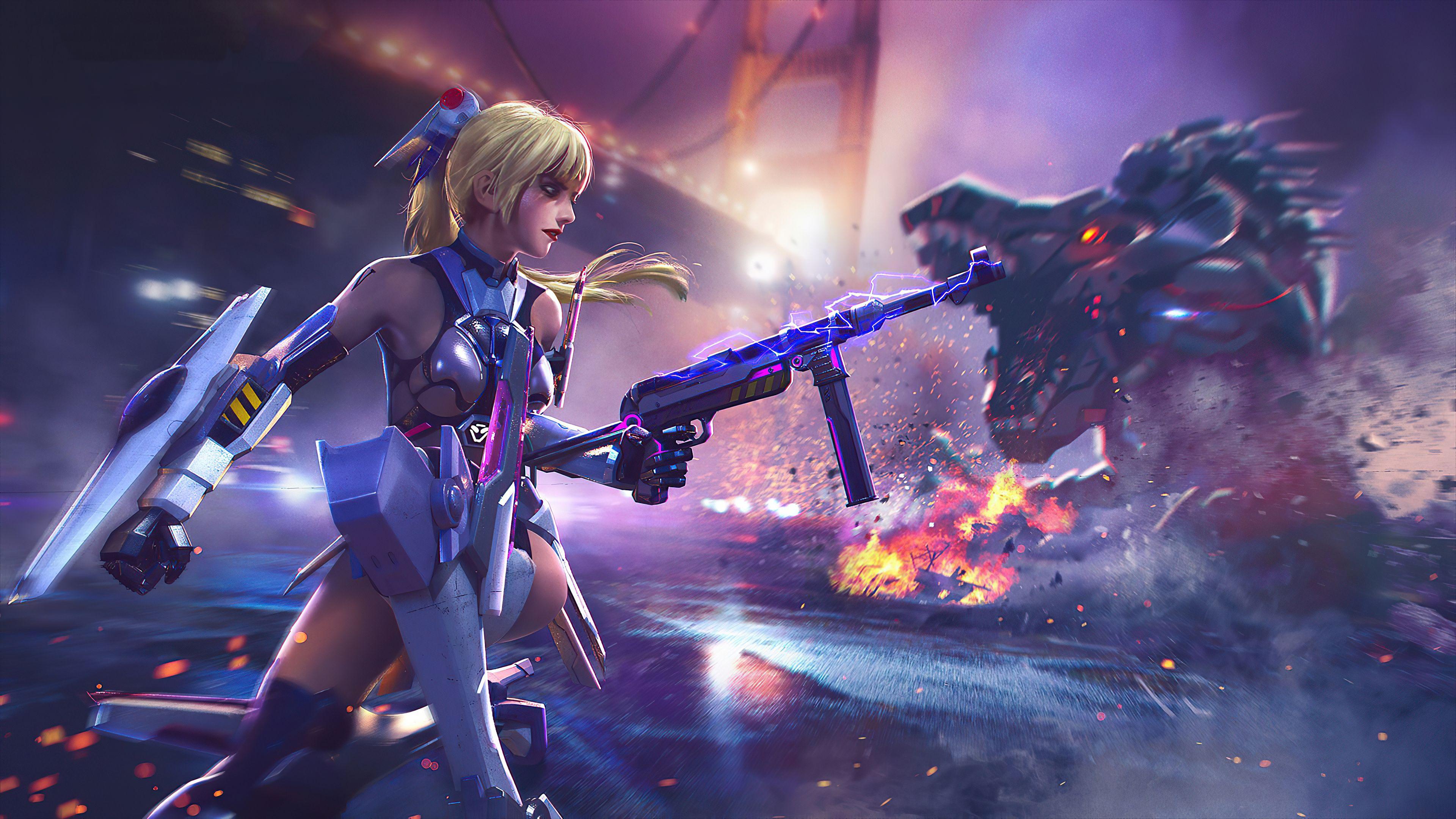 3840x2160 Cyber Girl Garena Free Fire Game 4k, HD Games, 4k Wallpaper, Image, Background, Photo and Picture