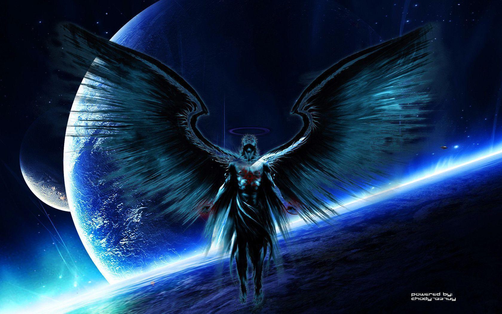 1680x1050 Black Angel Wallpaper