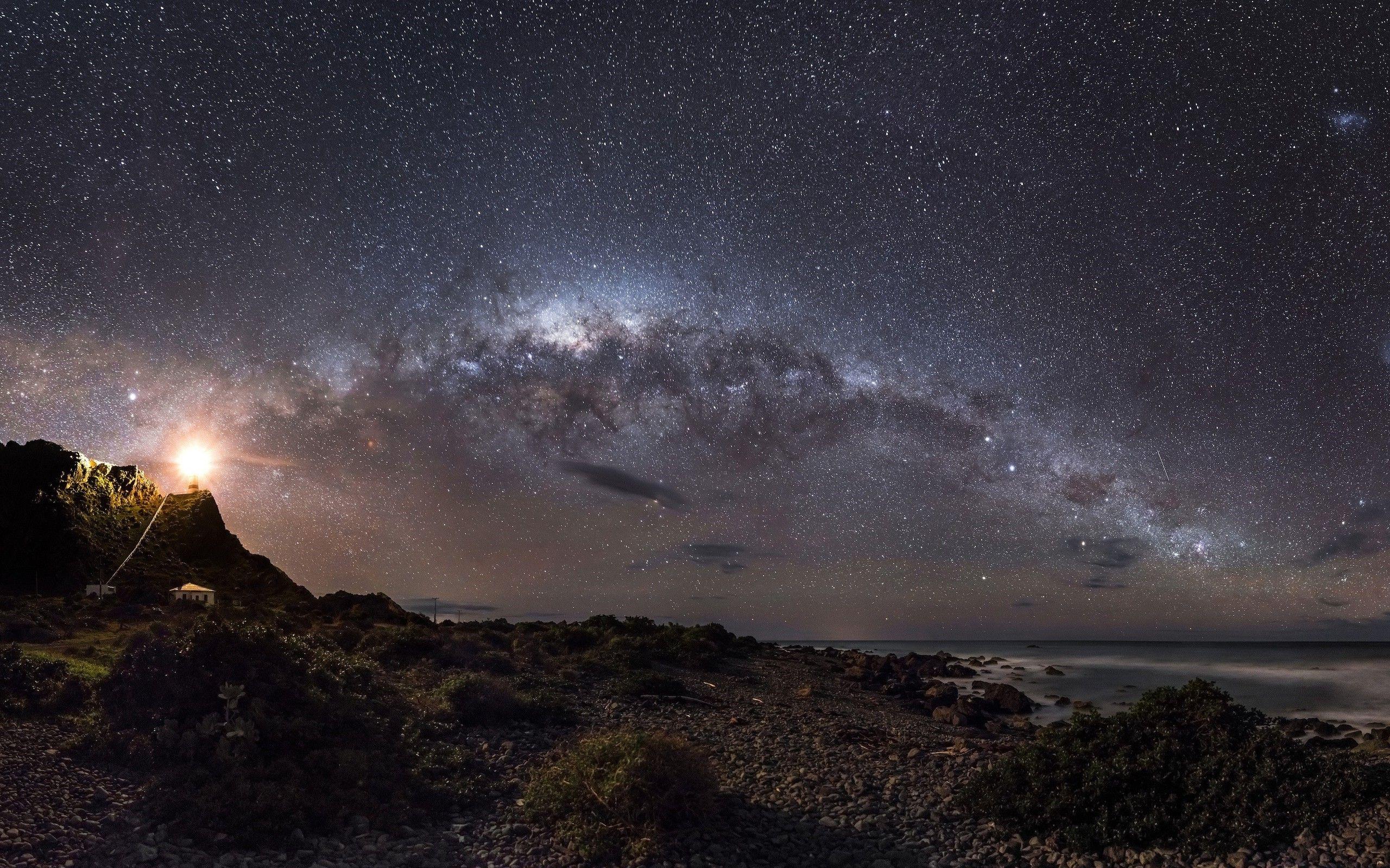 2560x1600 milky way landscape wallpaper