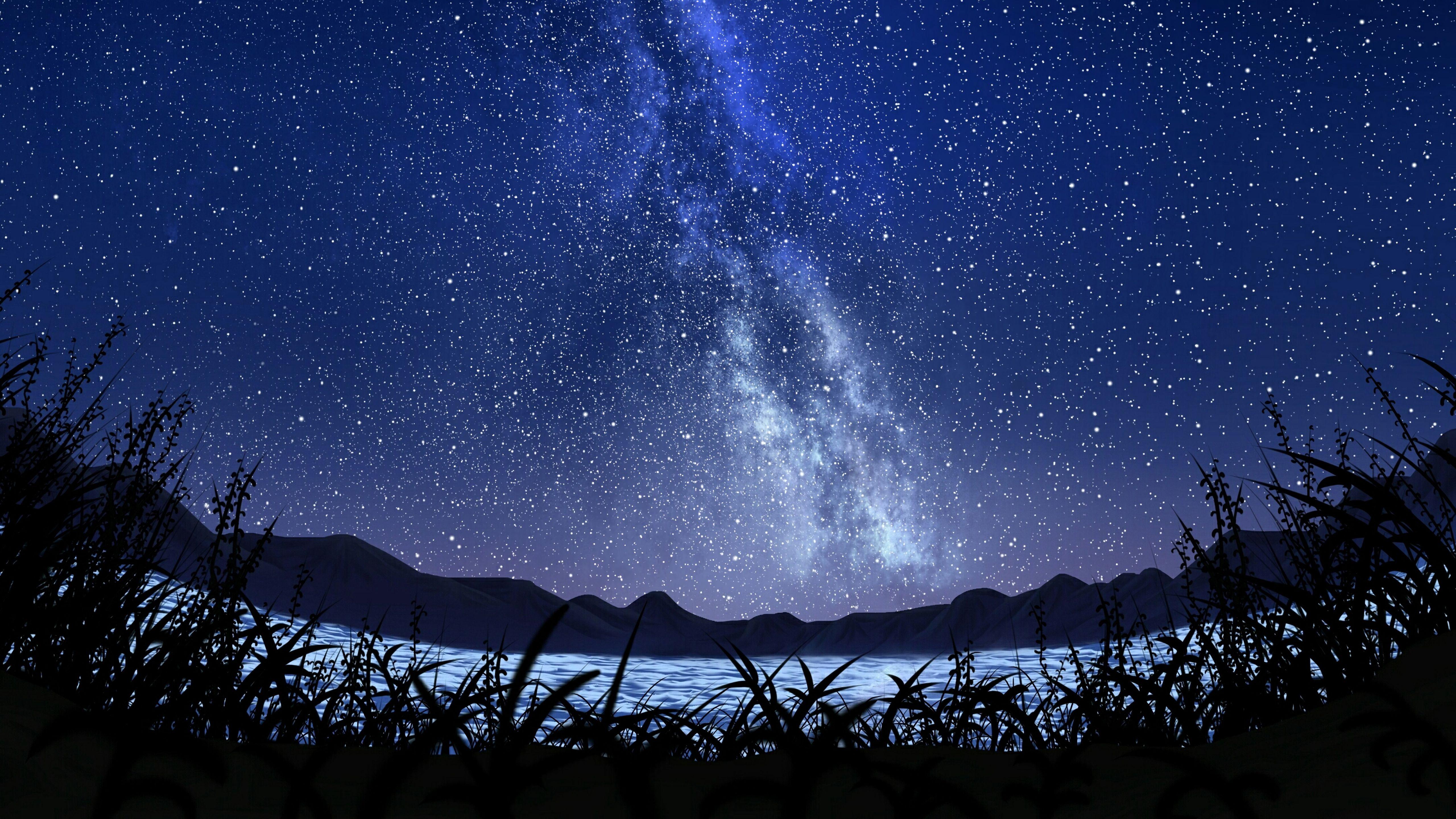 5120x2880 Milky way Starry Sky Landscape 5K Wallpaper