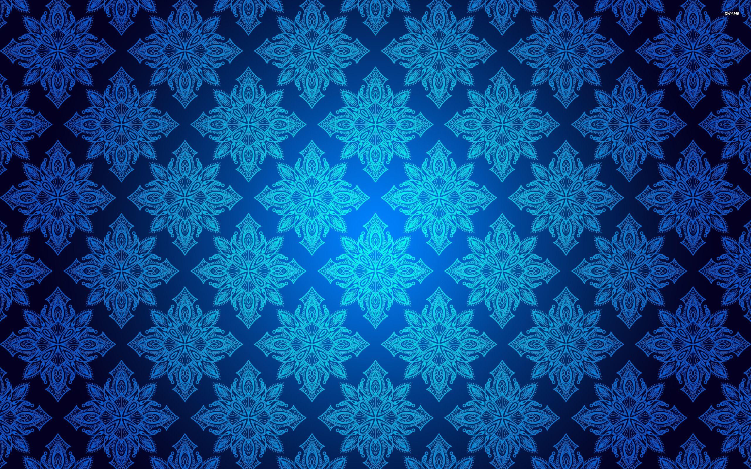 2560x1600 FREE Blue Floral Wallpaper in PSD