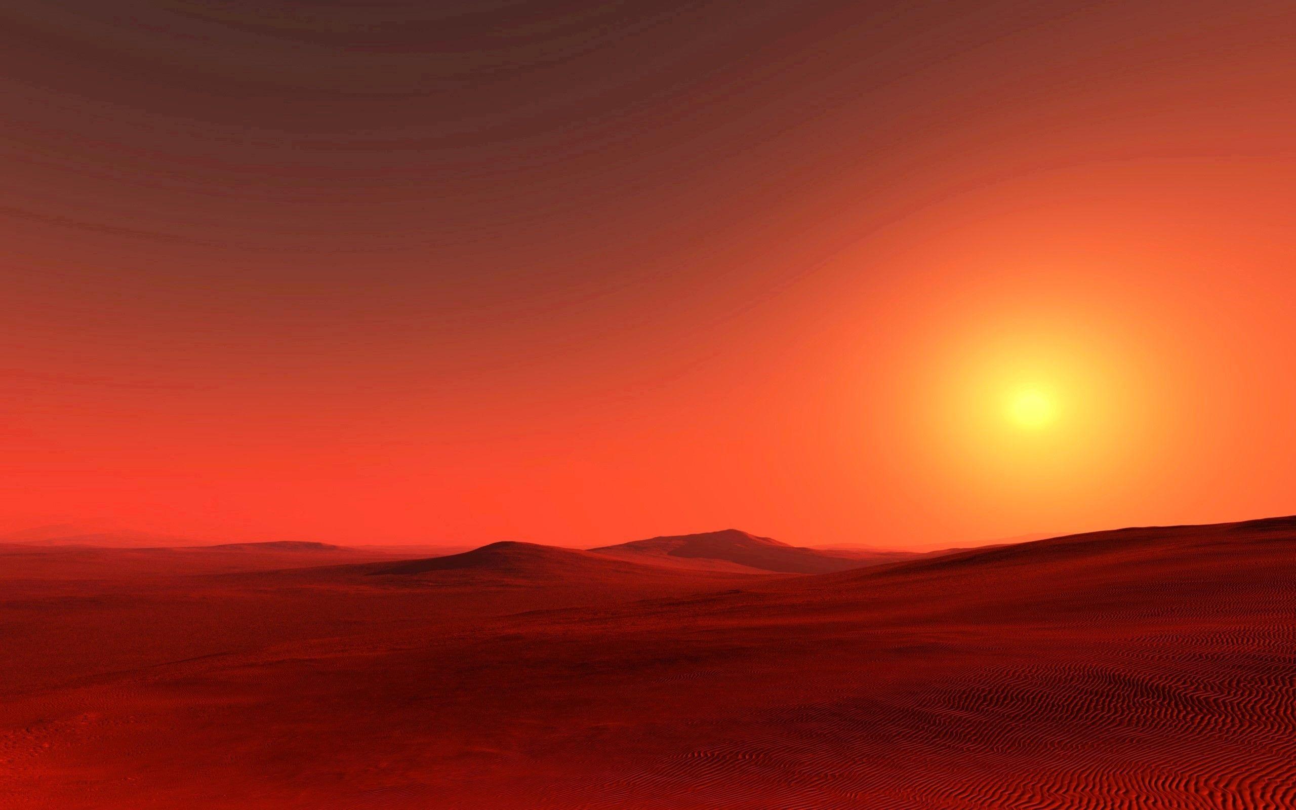 2560x1600 Amazing View of Sunset on Desert
