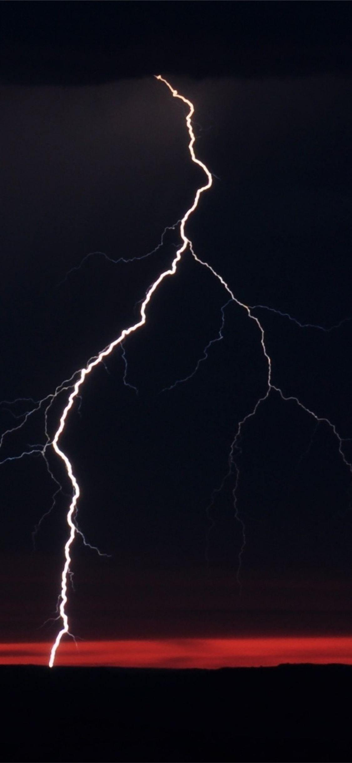 1125x2436 lightning night clouds iPhone 11 Wallpaper Free Download
