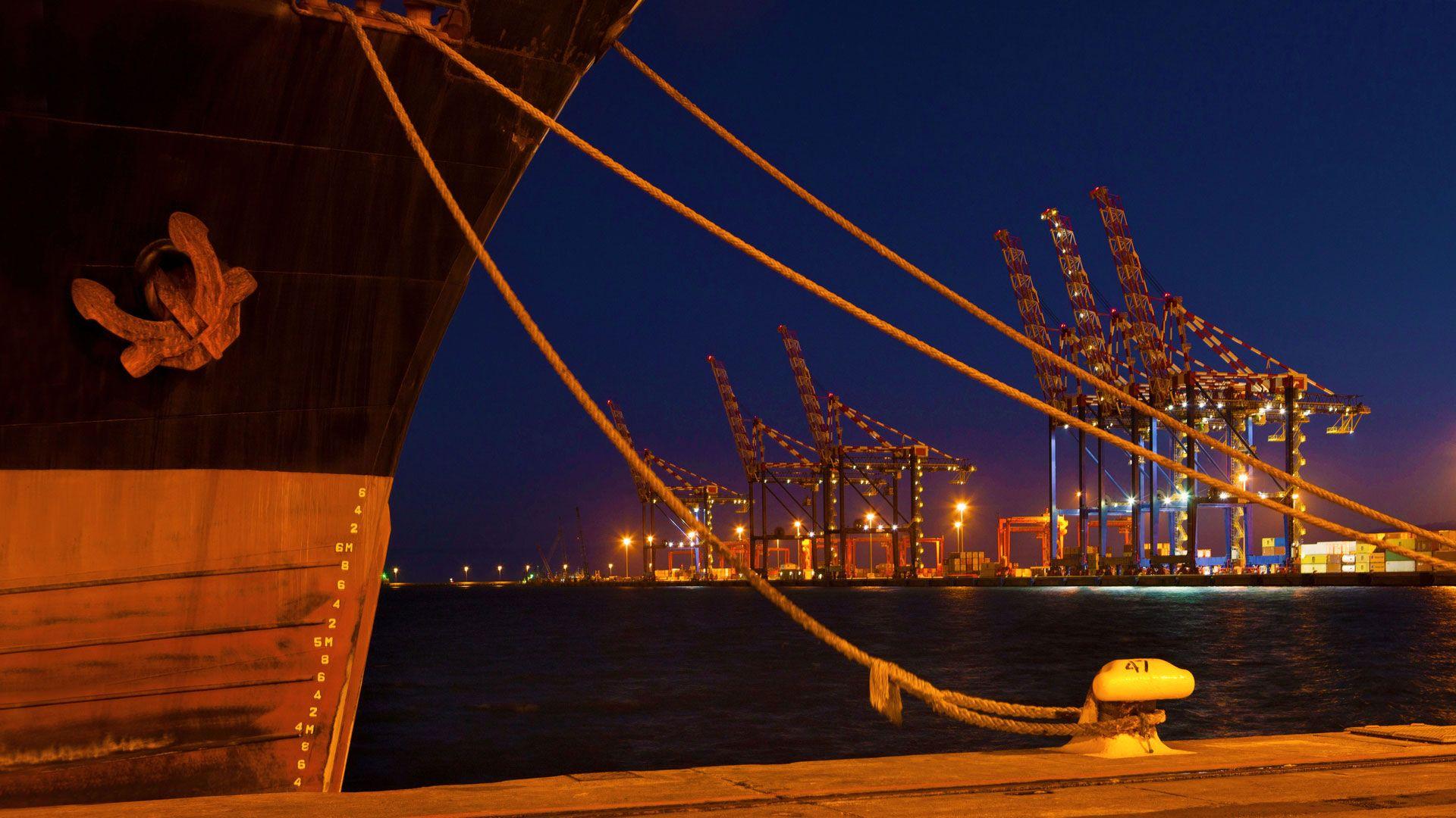 1920x1080 Shipyard Town South Africa Night Wallpaper & Background Download