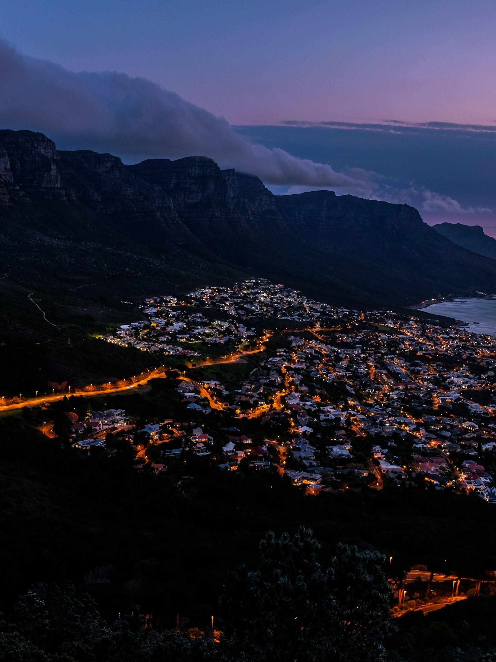 2048x2732 Download 2048x2732 South Africa, Village, Lights, Night, Clouds Wallpaper