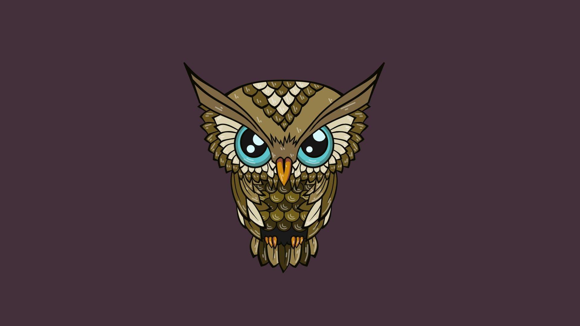 1920x1080 Owl Minimalist Wallpaper HD
