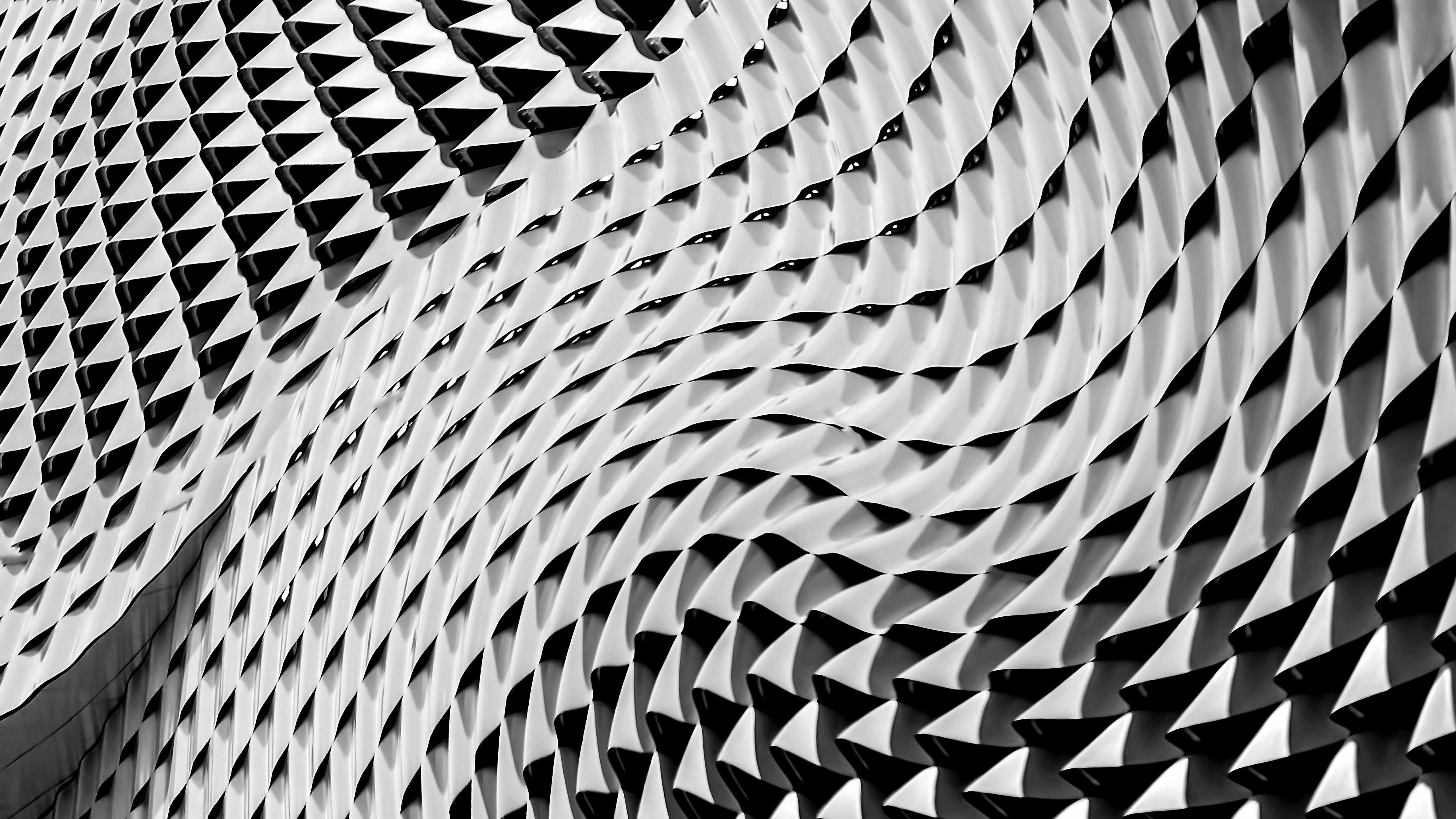 5120x2880 Gray Color Curved Pattern 5K Abstract Wallpaper