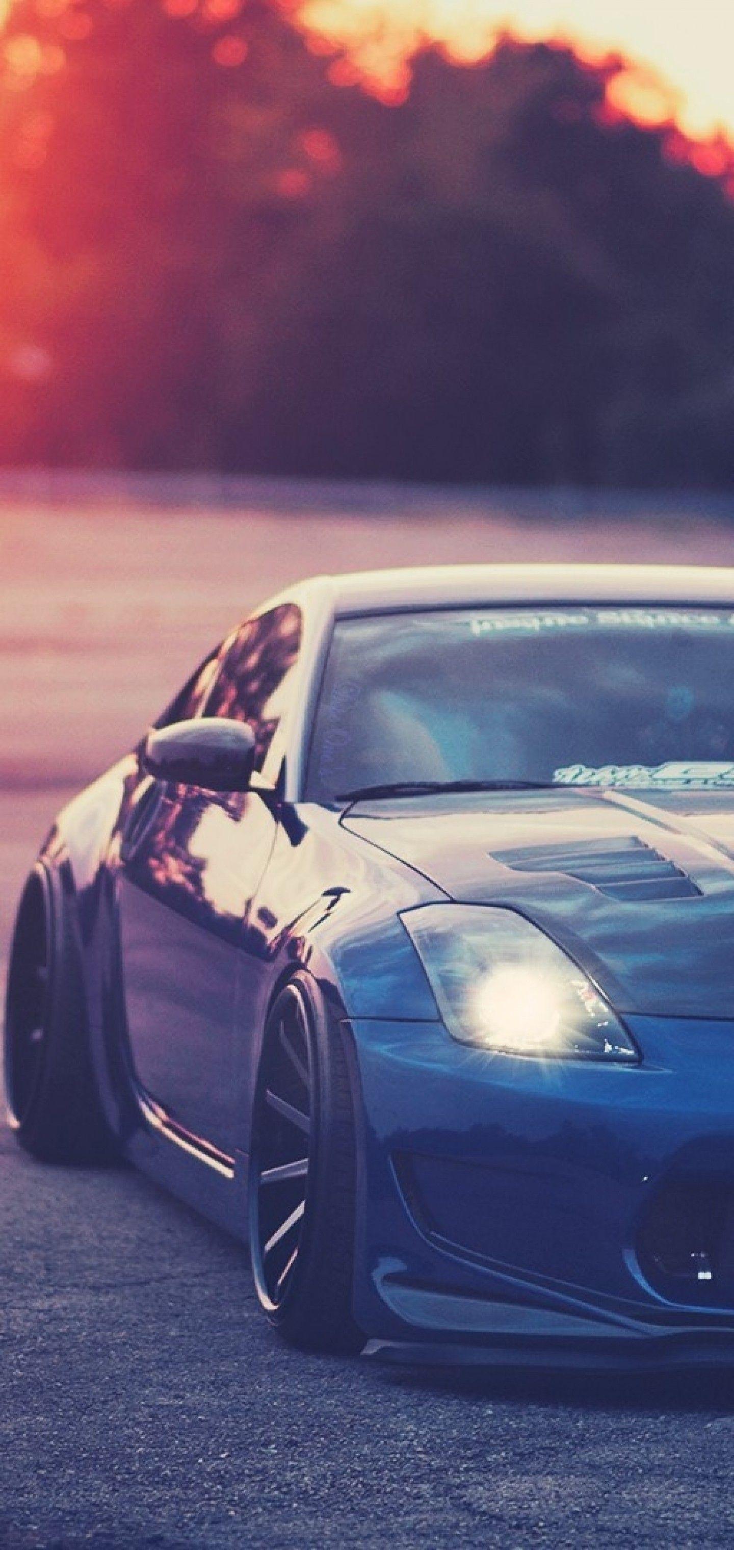 1440x3040 Nissan 350z, Blue, Sunlight, Tuning, Cars HD Wallpaper