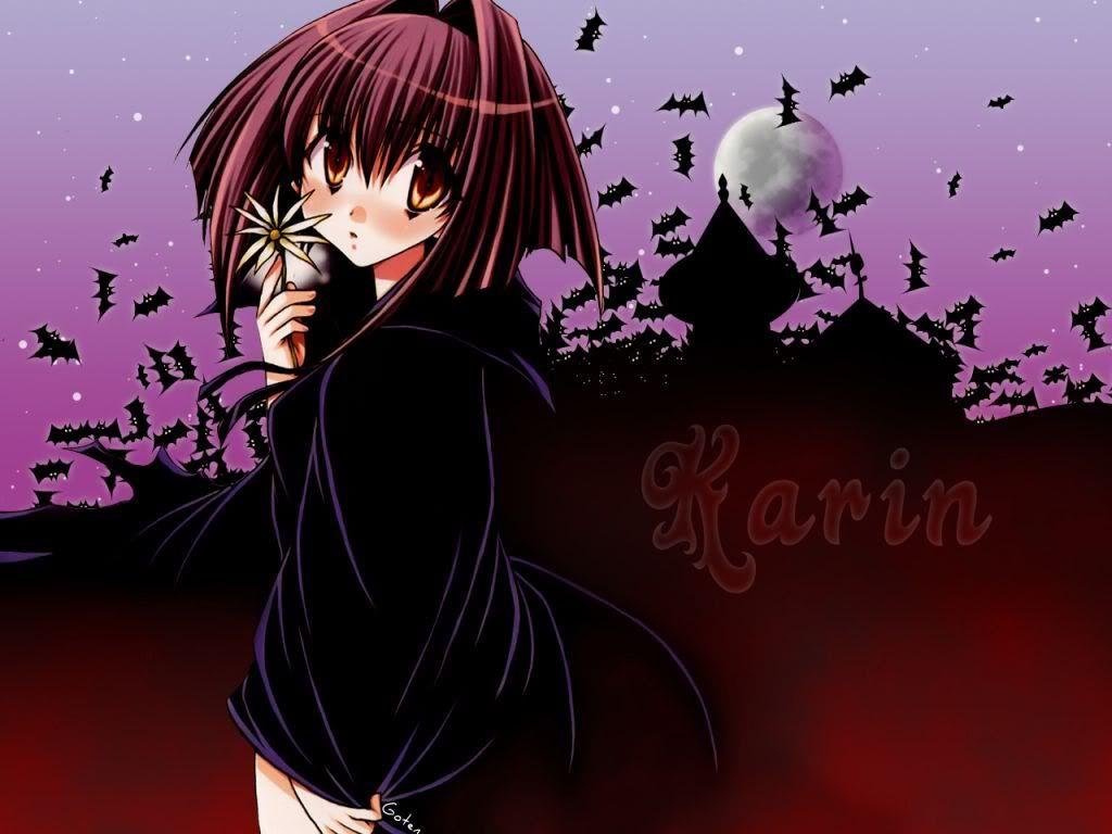 1024x768 Karin Vampire / Karin. Chibi, Vampire, Anime