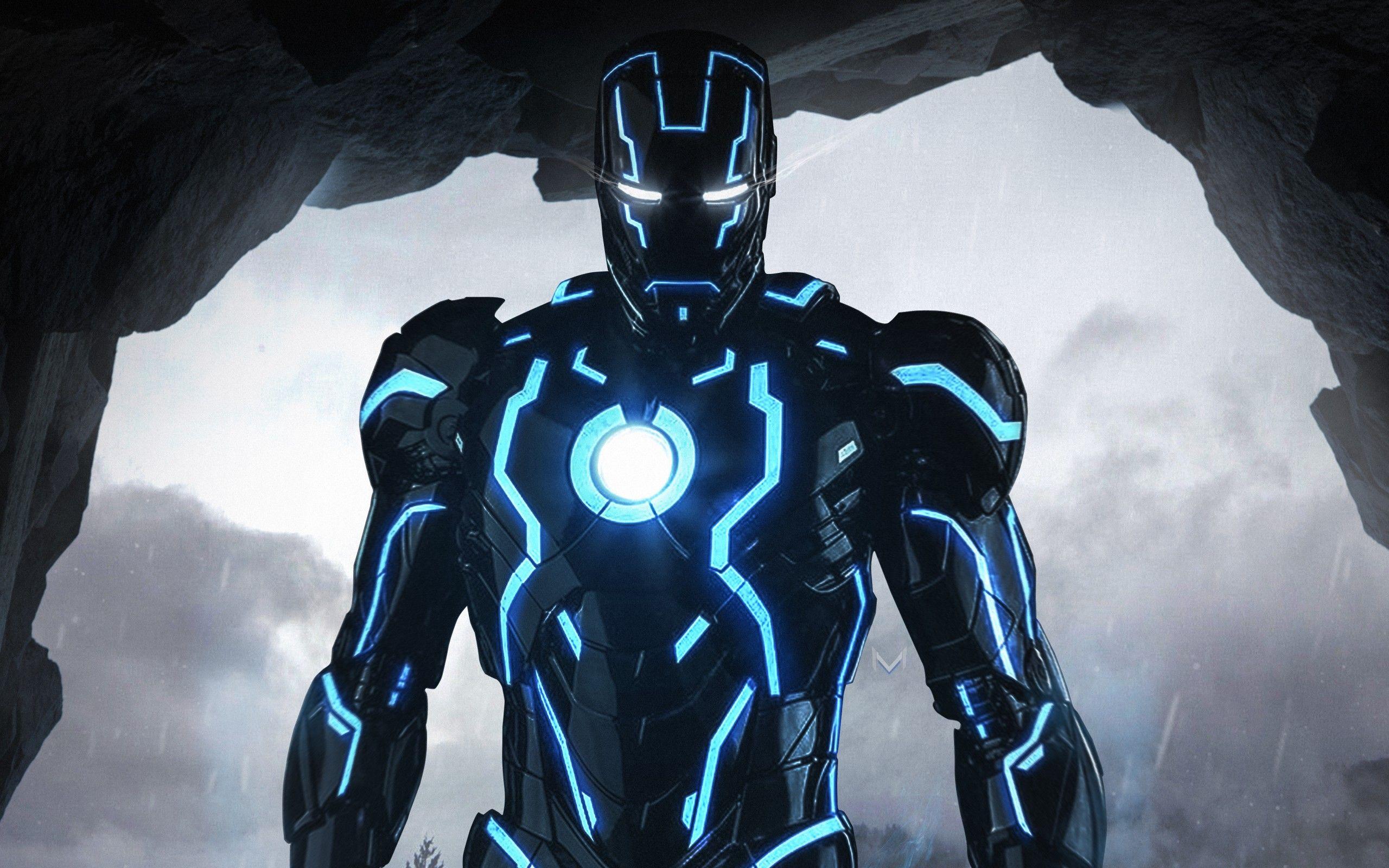 2560x1600 Neon Iron Man 4K Wallpaper