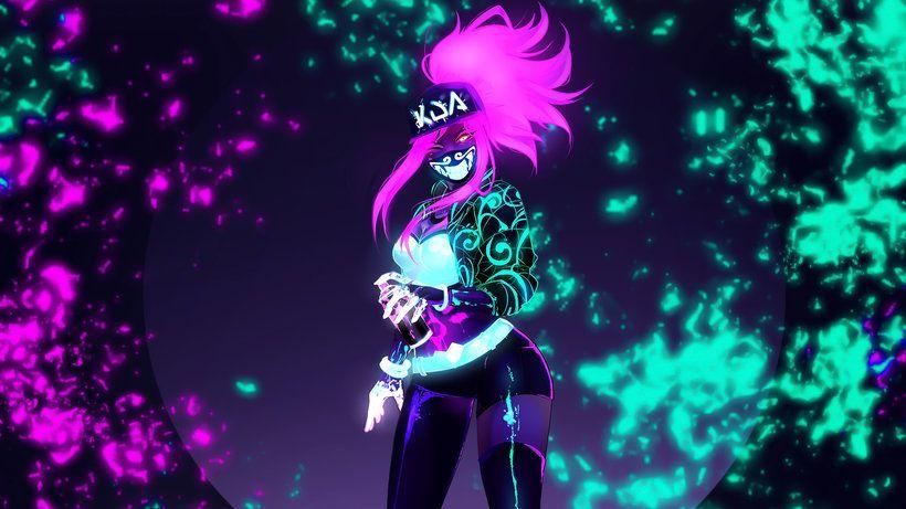 3840x2160 K DA Akali Neon Mask LoL League Of Legends 4K
