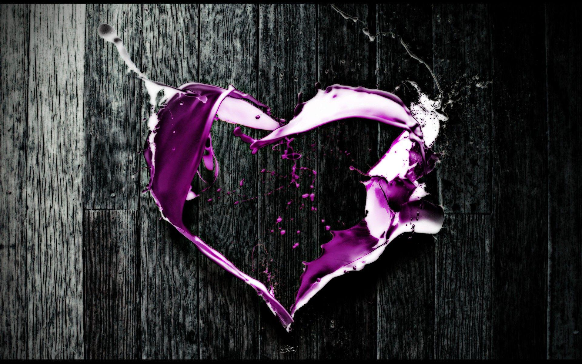 1920x1200 Abstract love purple digital art hearts selective coloring wallpaperx1200