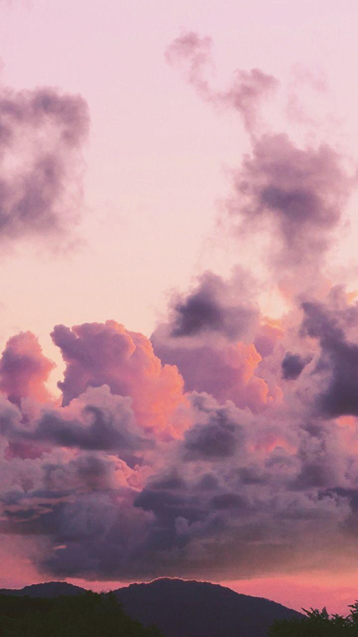 720x1280 Wallpaper. Sky. Pink. Violet. Clouds. Aesthetic. Sky aesthetic, Sunset wallpaper, Pretty sky