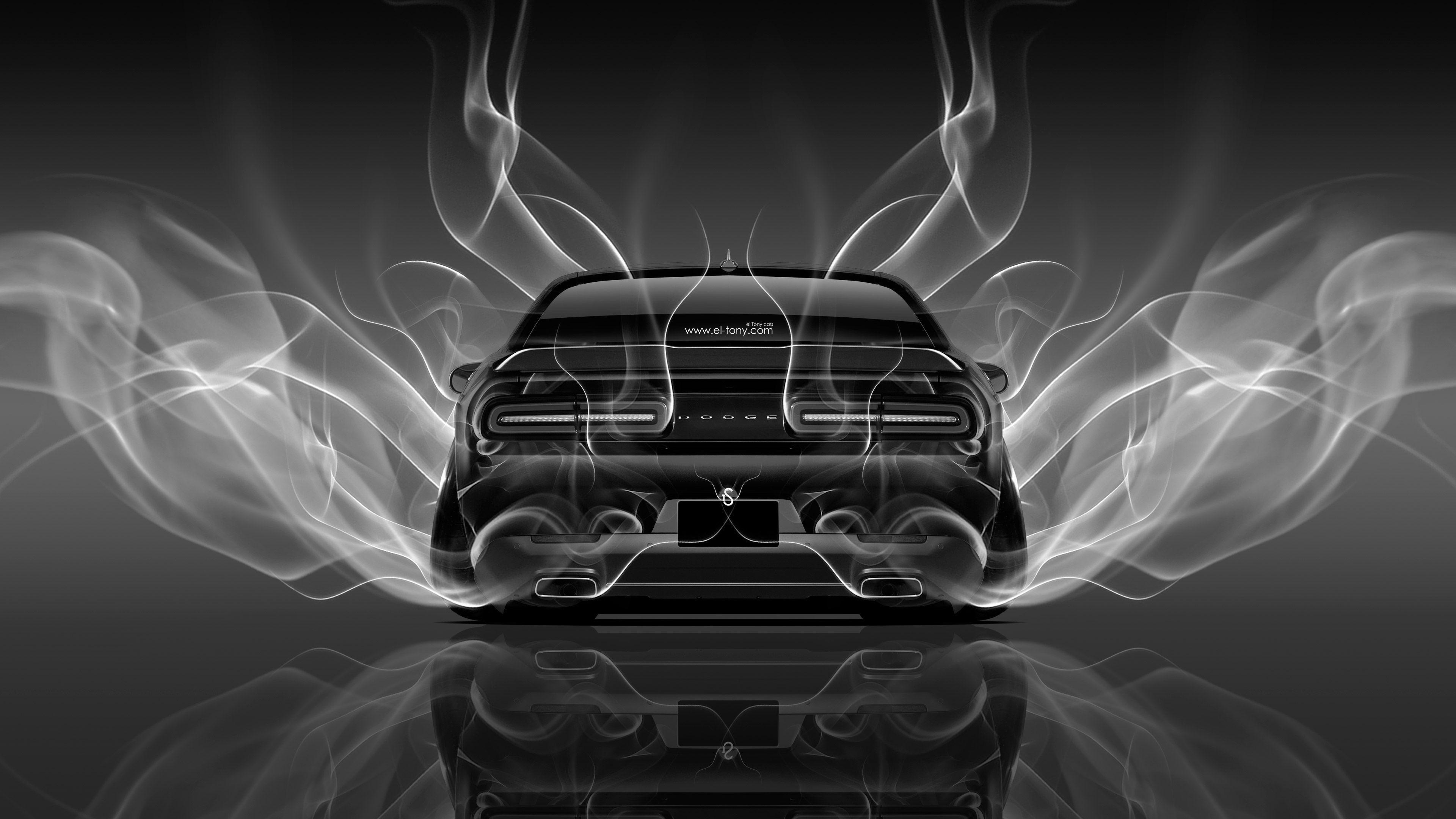 3840x2160 4K Dodge Challenger Muscle Back Smoke Car 2014
