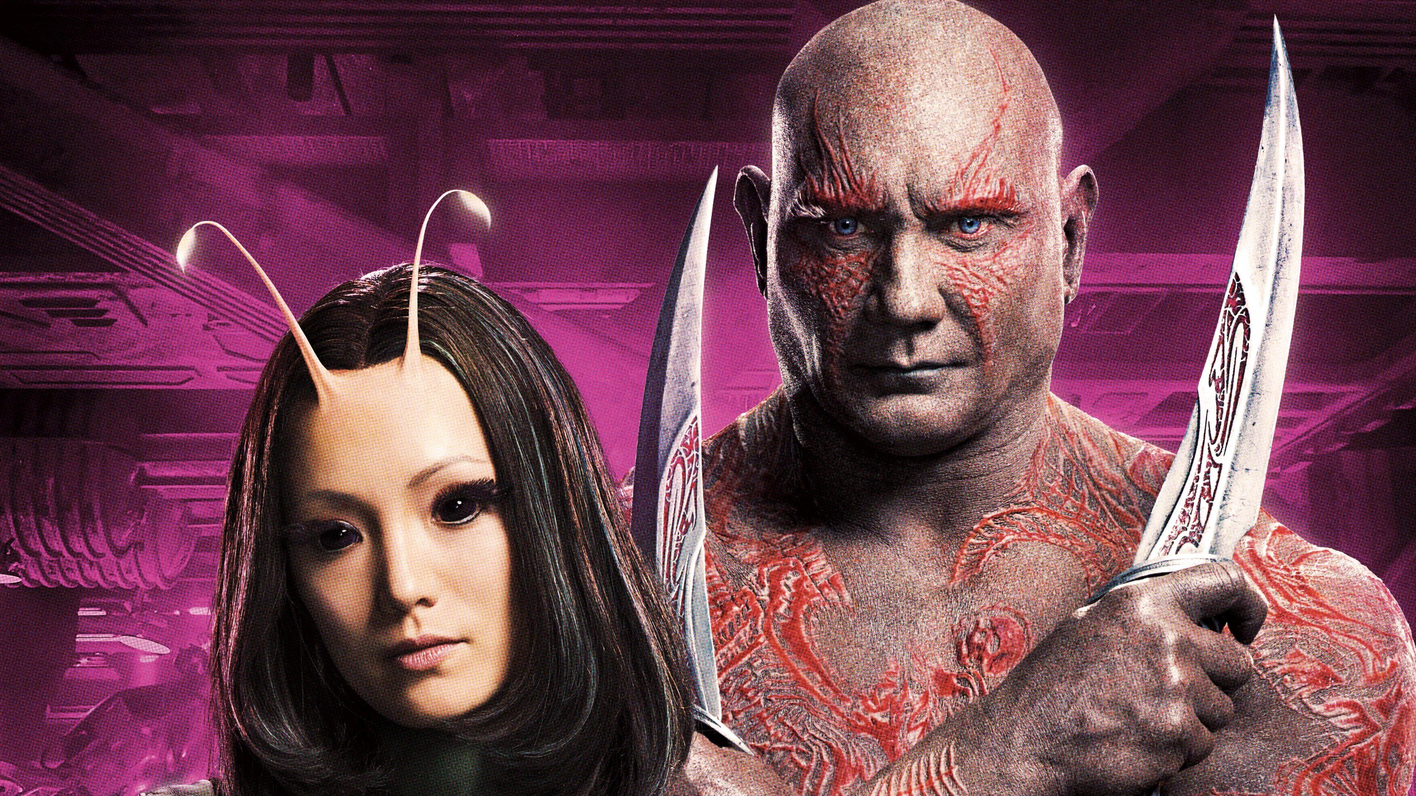 5450x3066 Dave Bautista Drax The Destroyer Mantis Marvel Comics Pom Klementieff Wallpaper:5450x3066