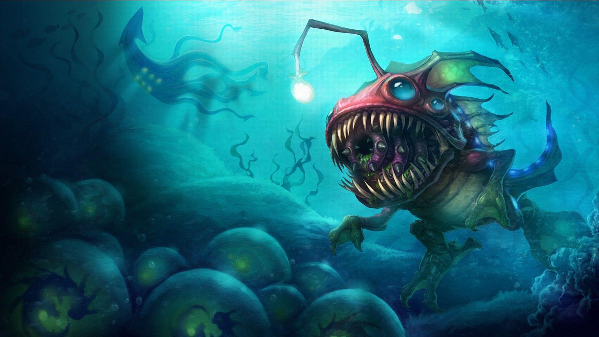 1920x1080 Ocean Monster Background, High Definition, High Quality, Widescreen