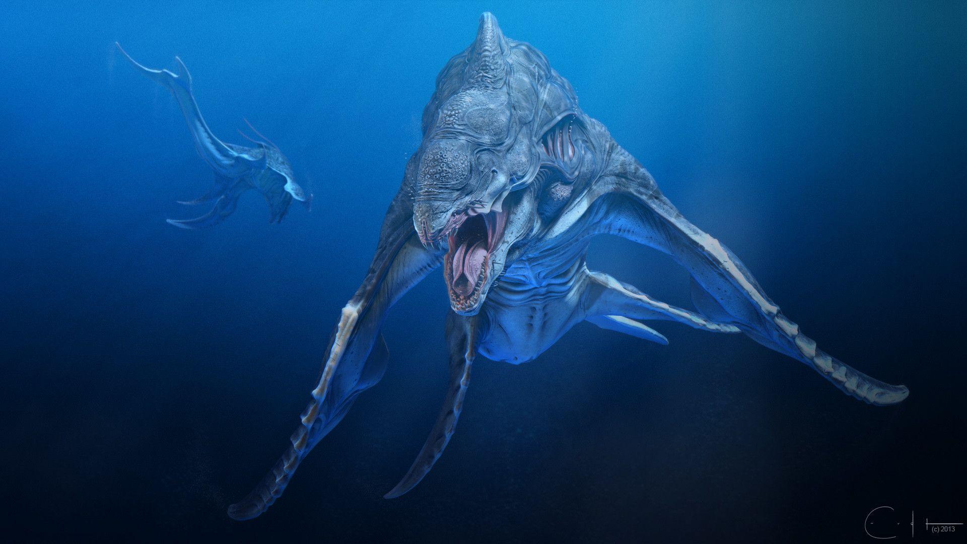 1920x1080 Aliens Sea Creatures Concept Art .
