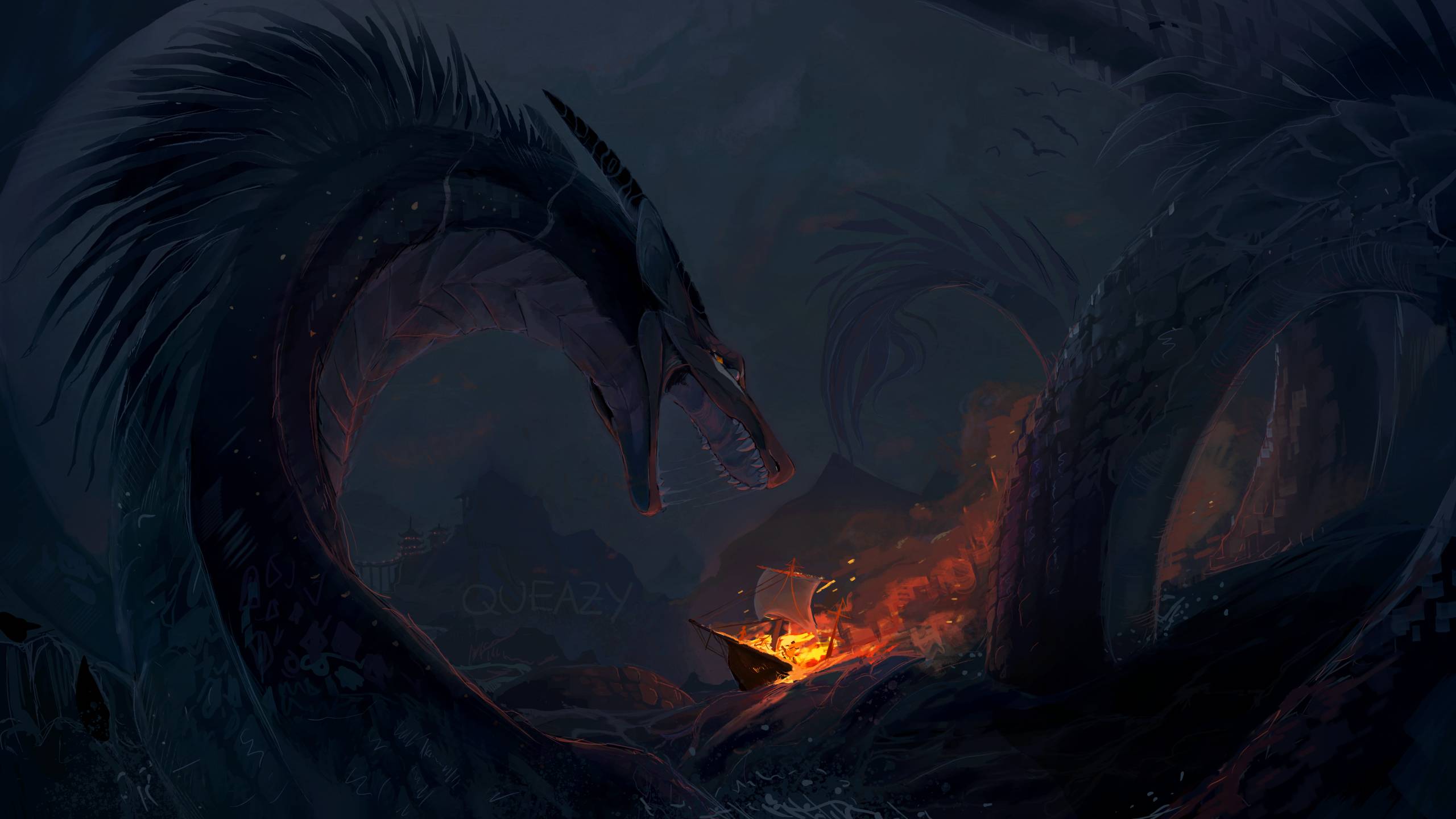 2560x1440 Sea Monster Wallpaper, HD